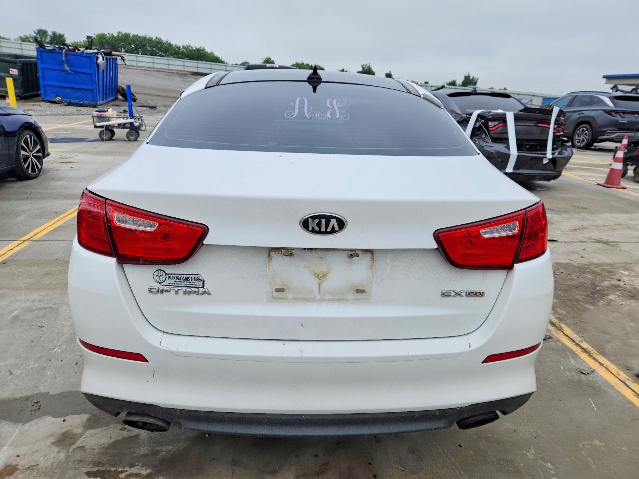2015 Kia Optima Ex White vin: 5XXGN4A7XFG513654