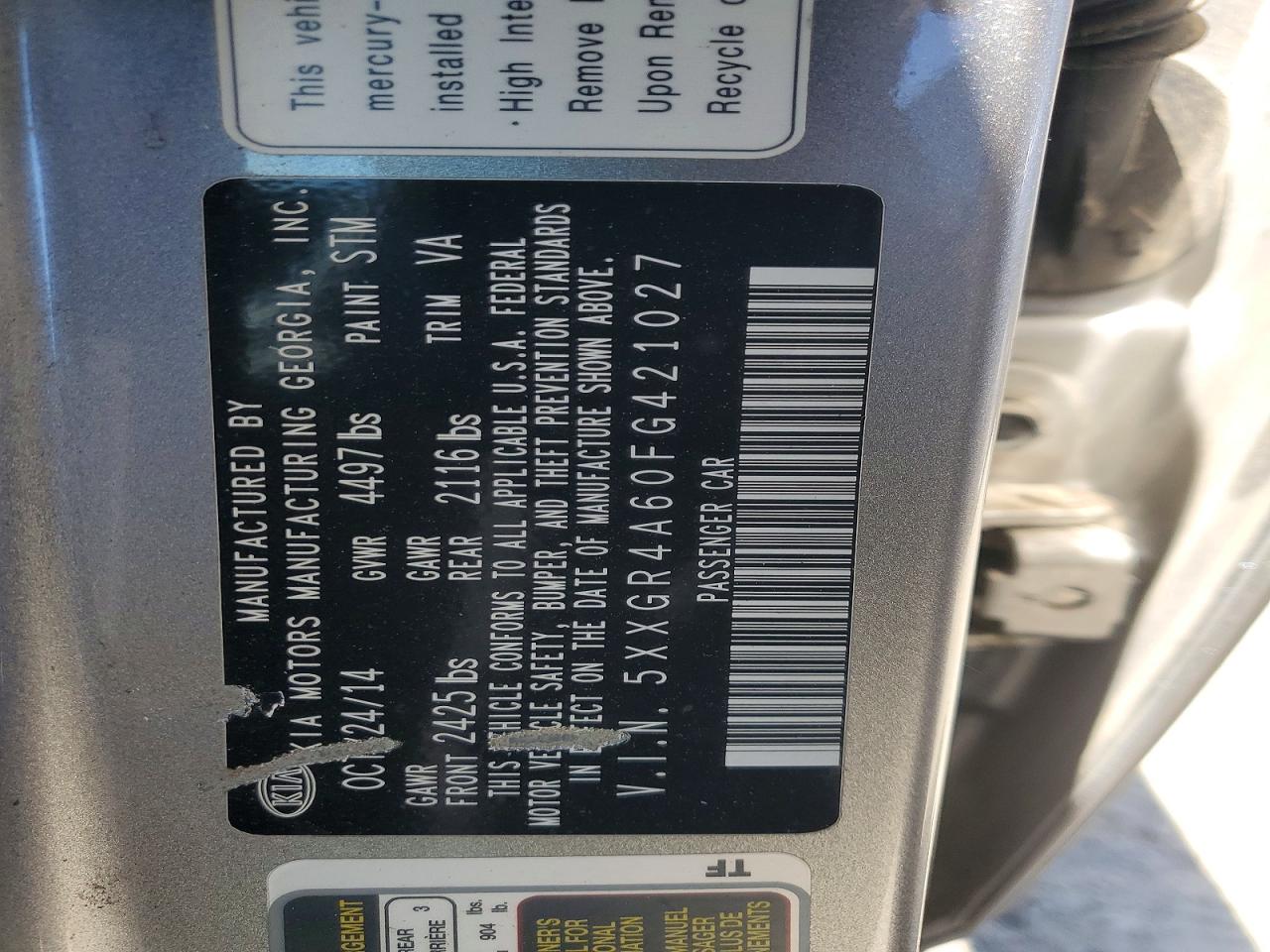 2015 Kia Optima Sx Silver vin: 5XXGR4A60FG421027