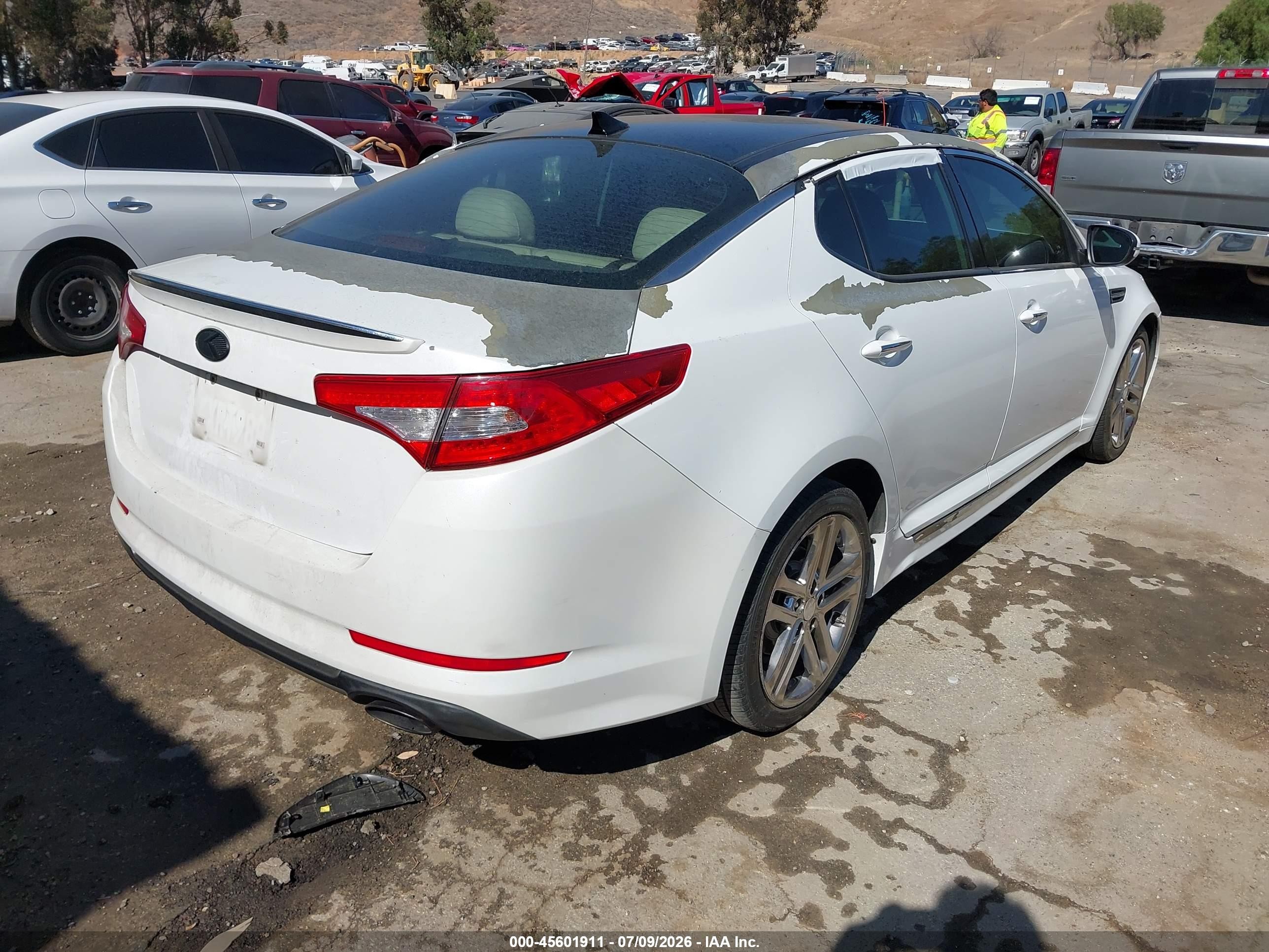 2013 Kia Optima Sx White vin: 5XXGR4A61DG113071