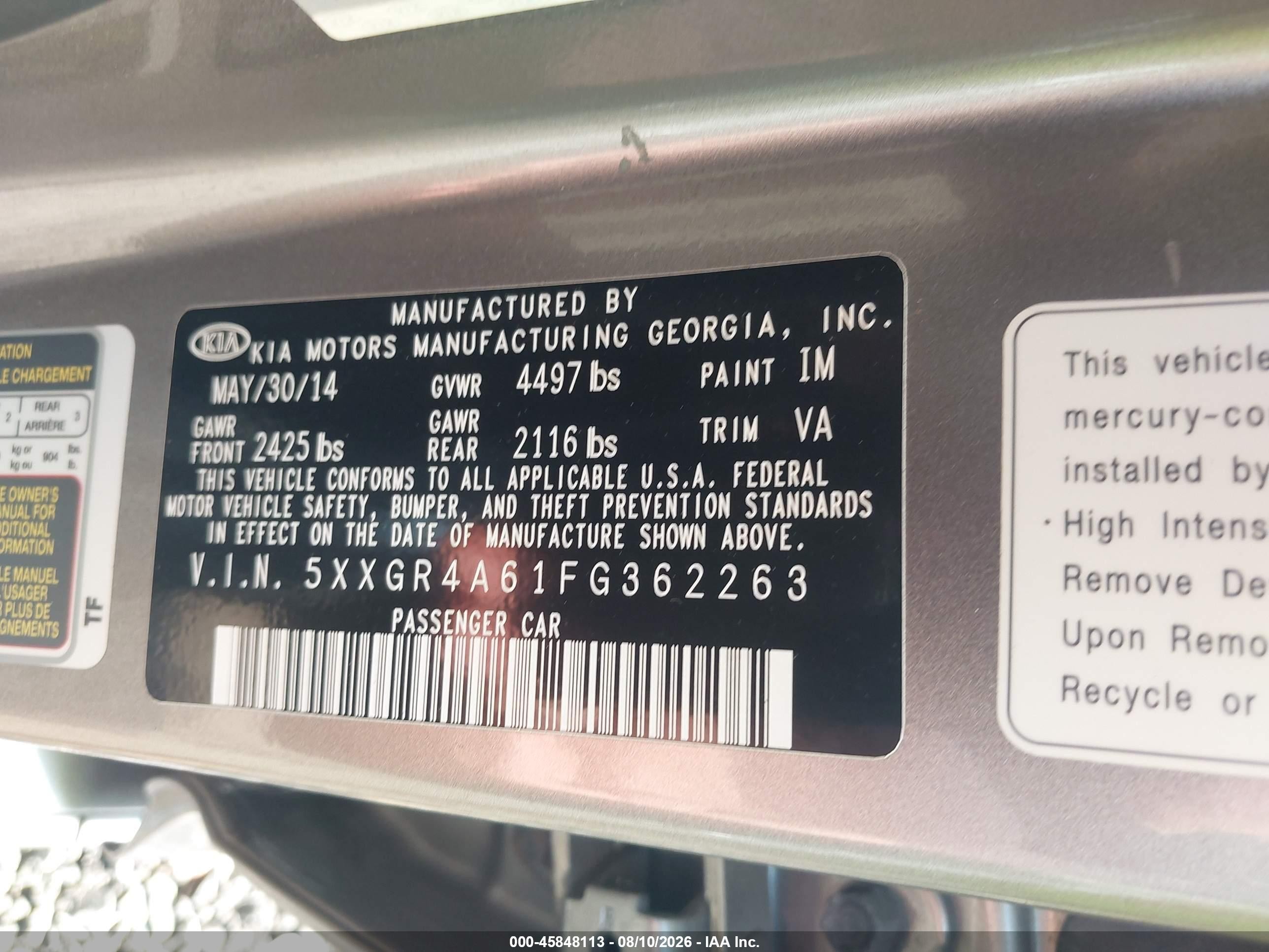 2015 Kia Optima Sxl Turbo Gray vin: 5XXGR4A61FG362263