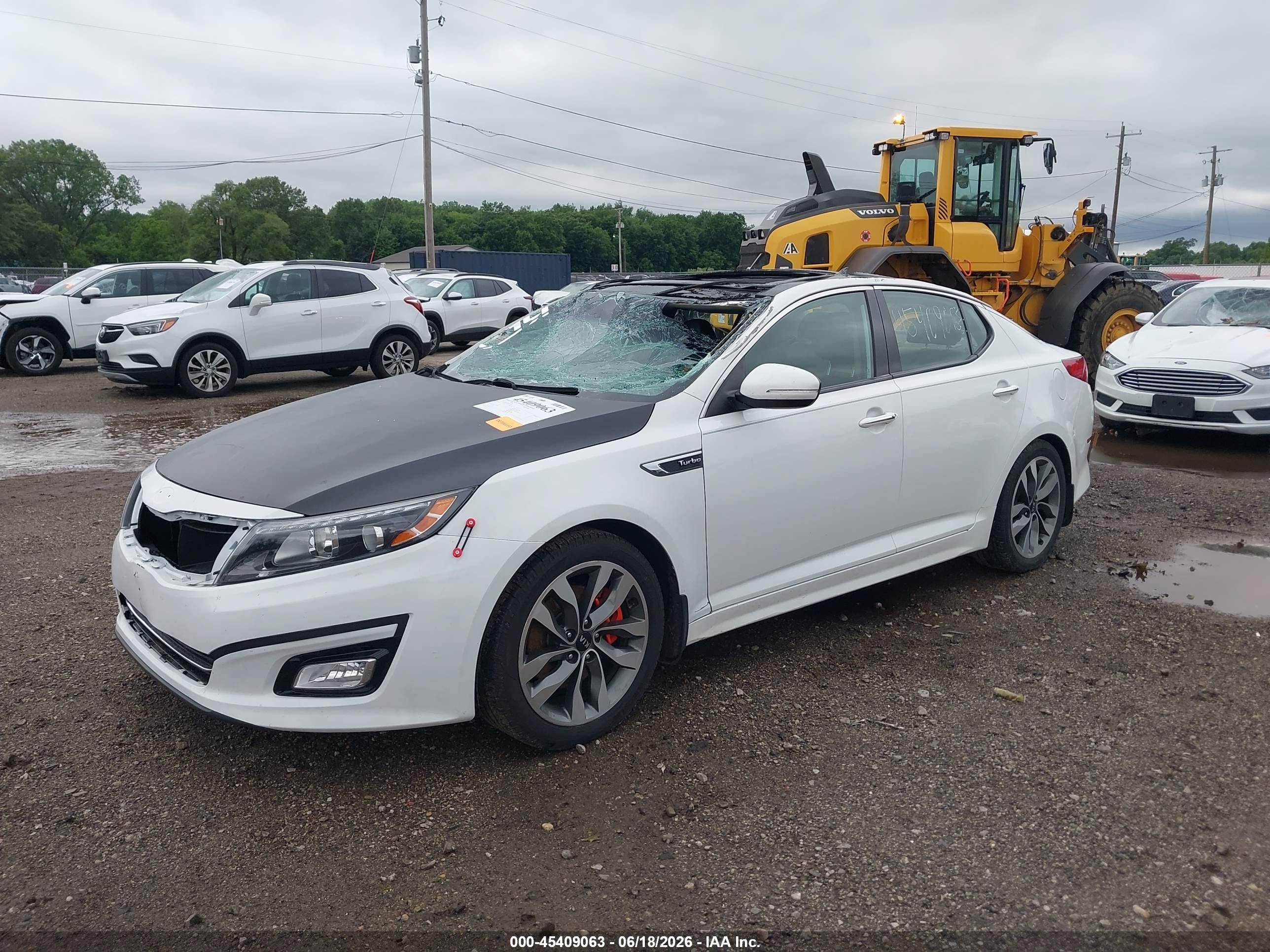 2015 Kia Optima Sx Turbo White vin: 5XXGR4A61FG366166
