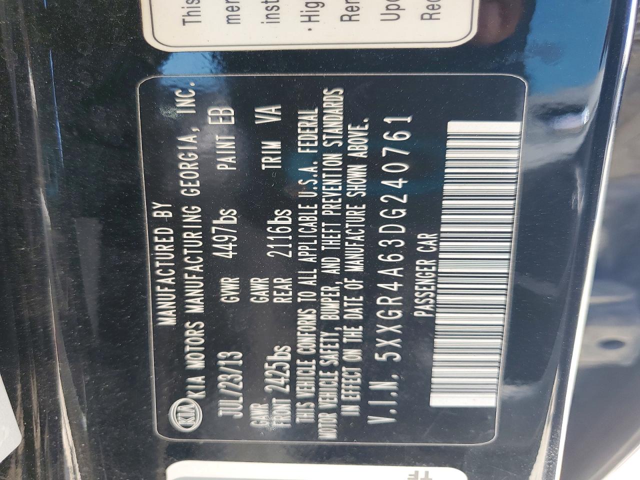 2013 Kia Optima Sx Black vin: 5XXGR4A63DG240761