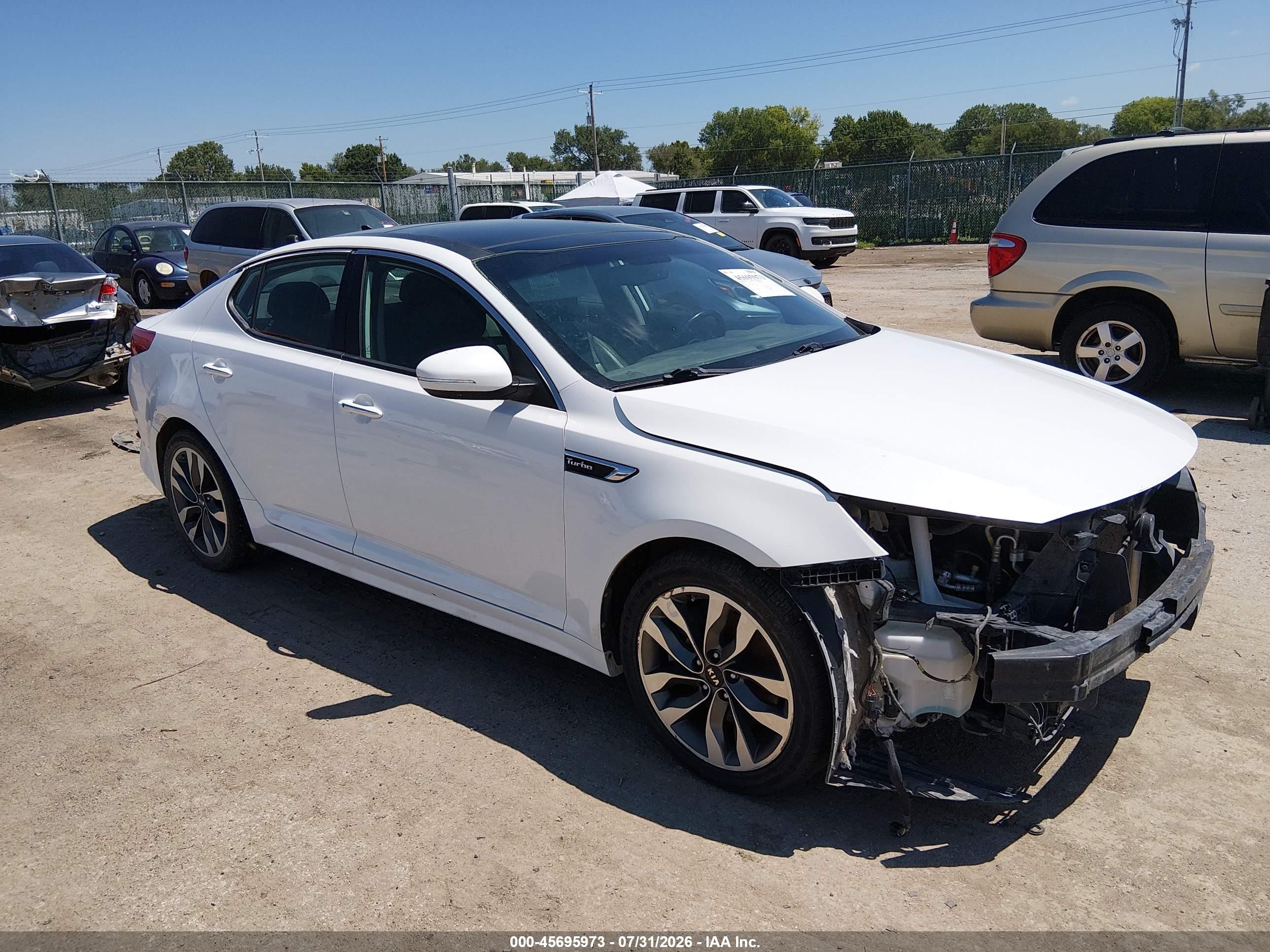 2015 Kia Optima Sx Turbo White vin: 5XXGR4A63FG496689