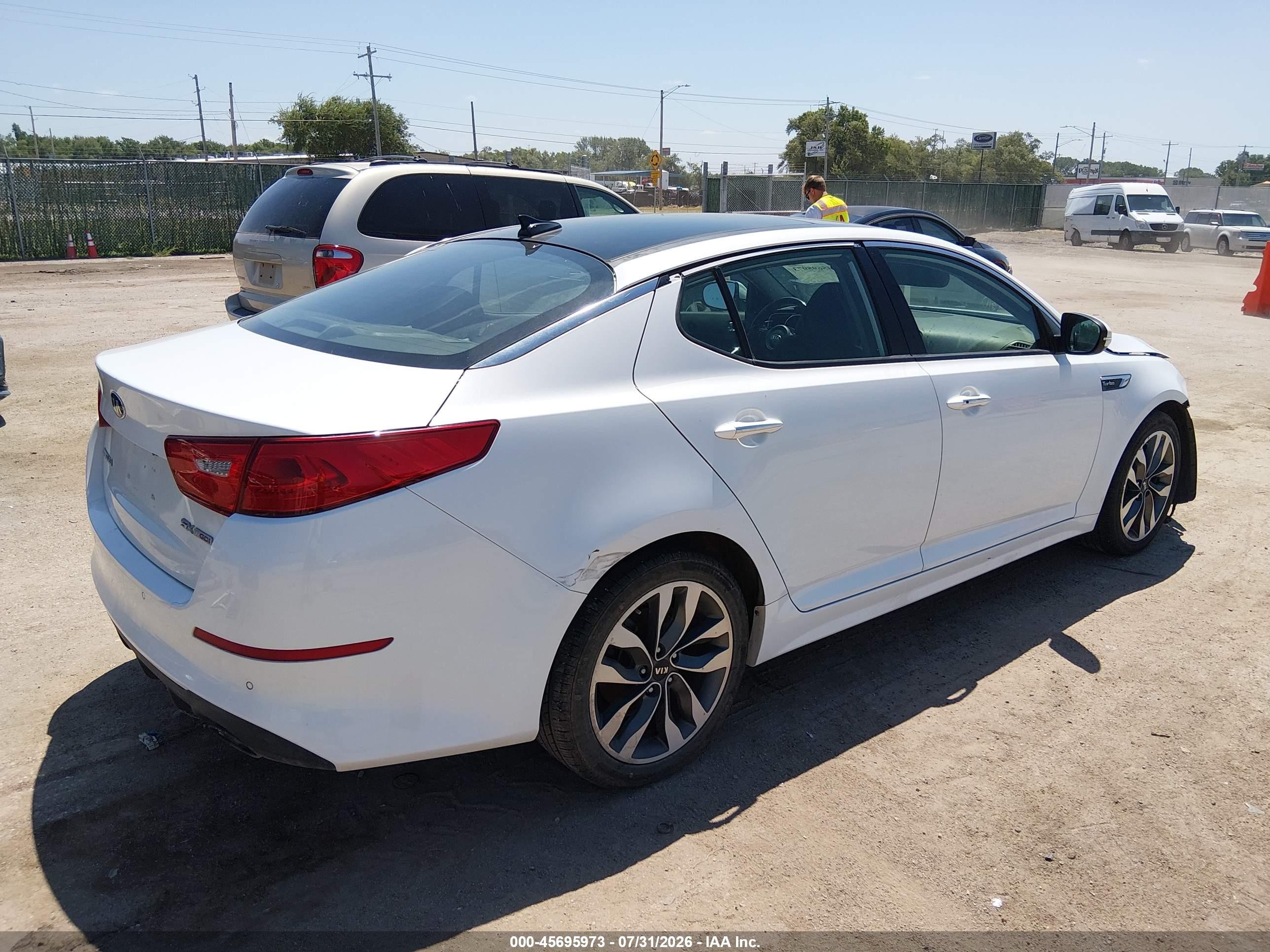 2015 Kia Optima Sx Turbo White vin: 5XXGR4A63FG496689
