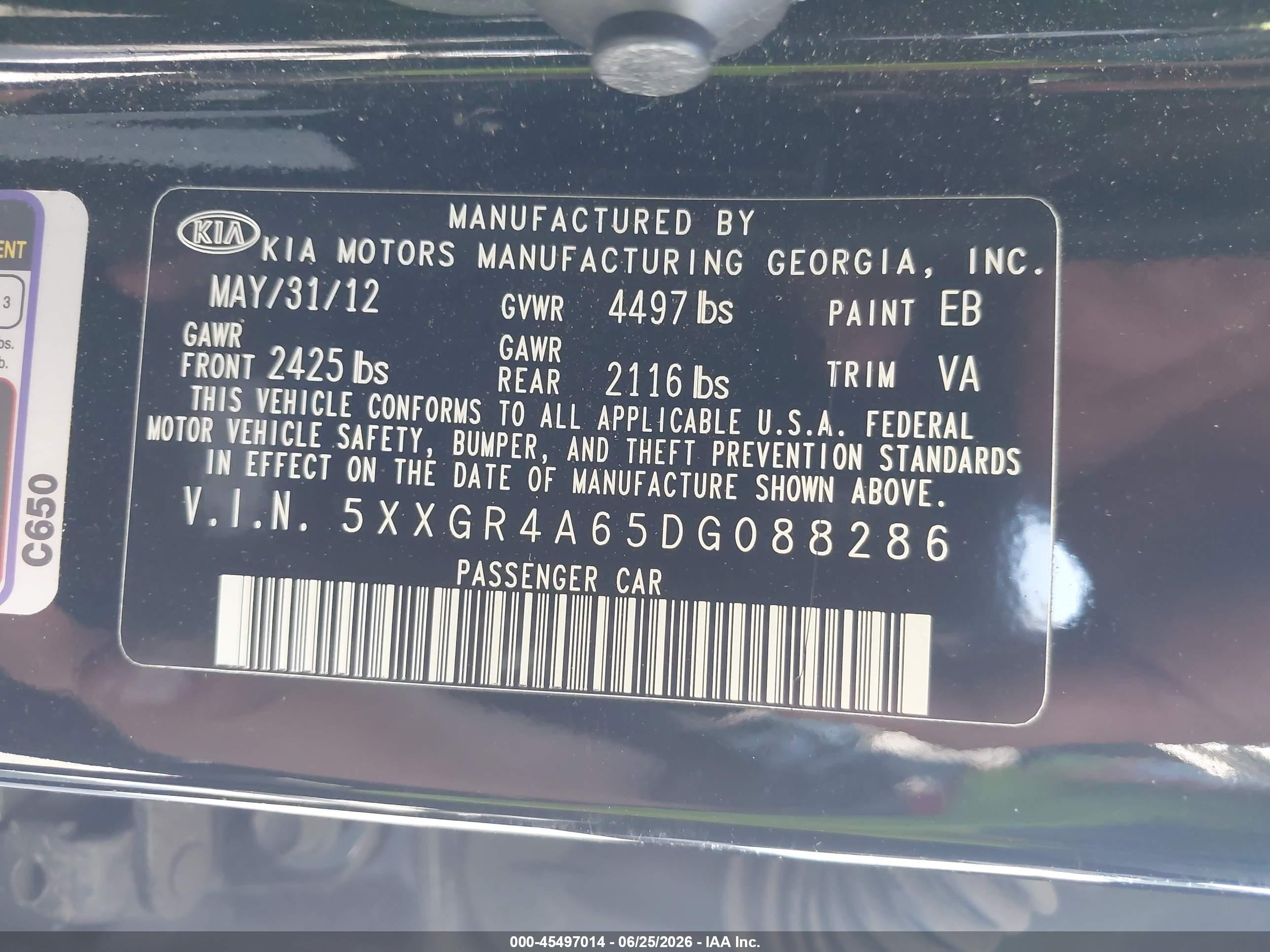 2013 Kia Optima Sx Black vin: 5XXGR4A65DG088286