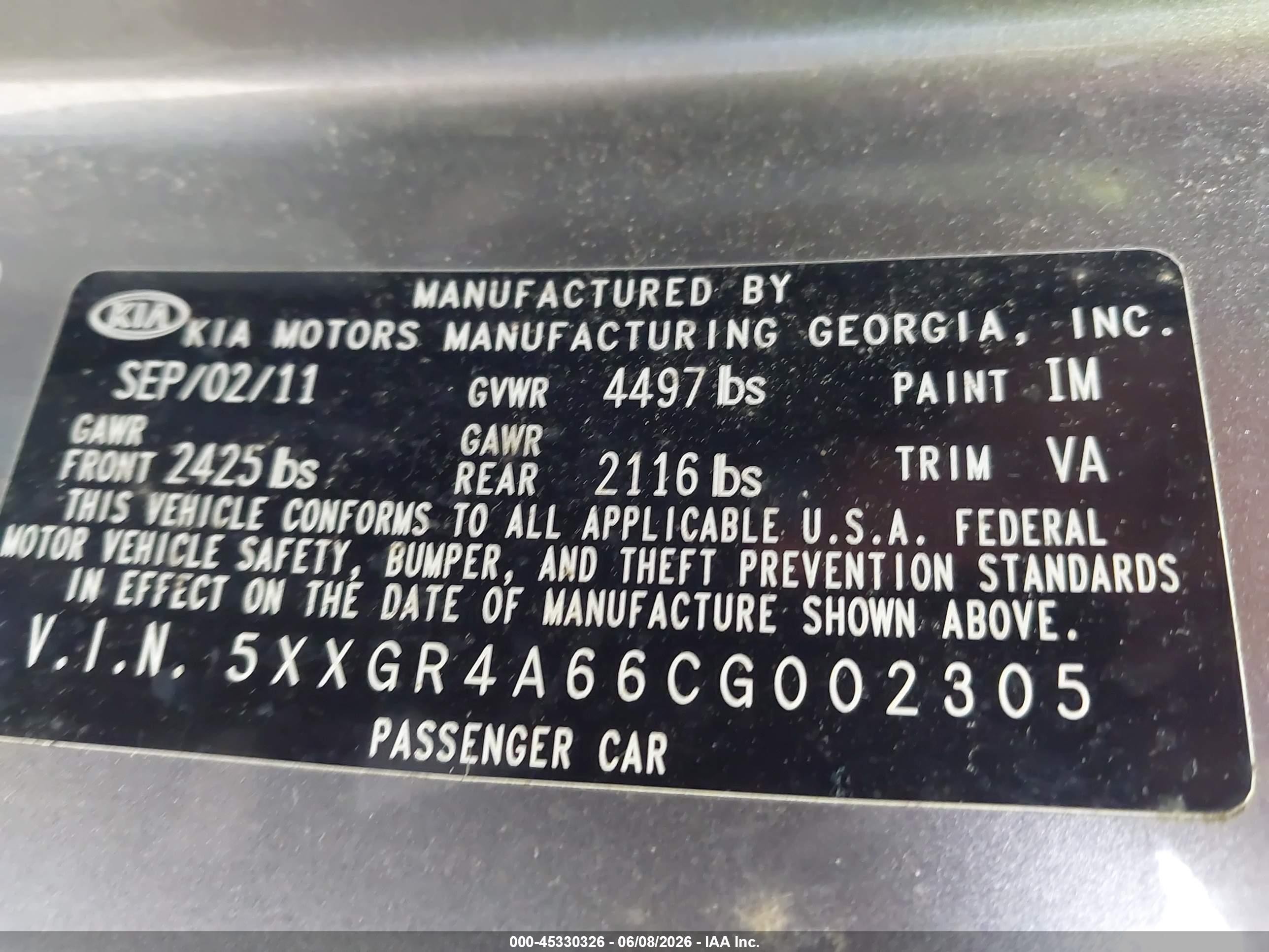 2012 Kia Optima Sx Gray vin: 5XXGR4A66CG002305