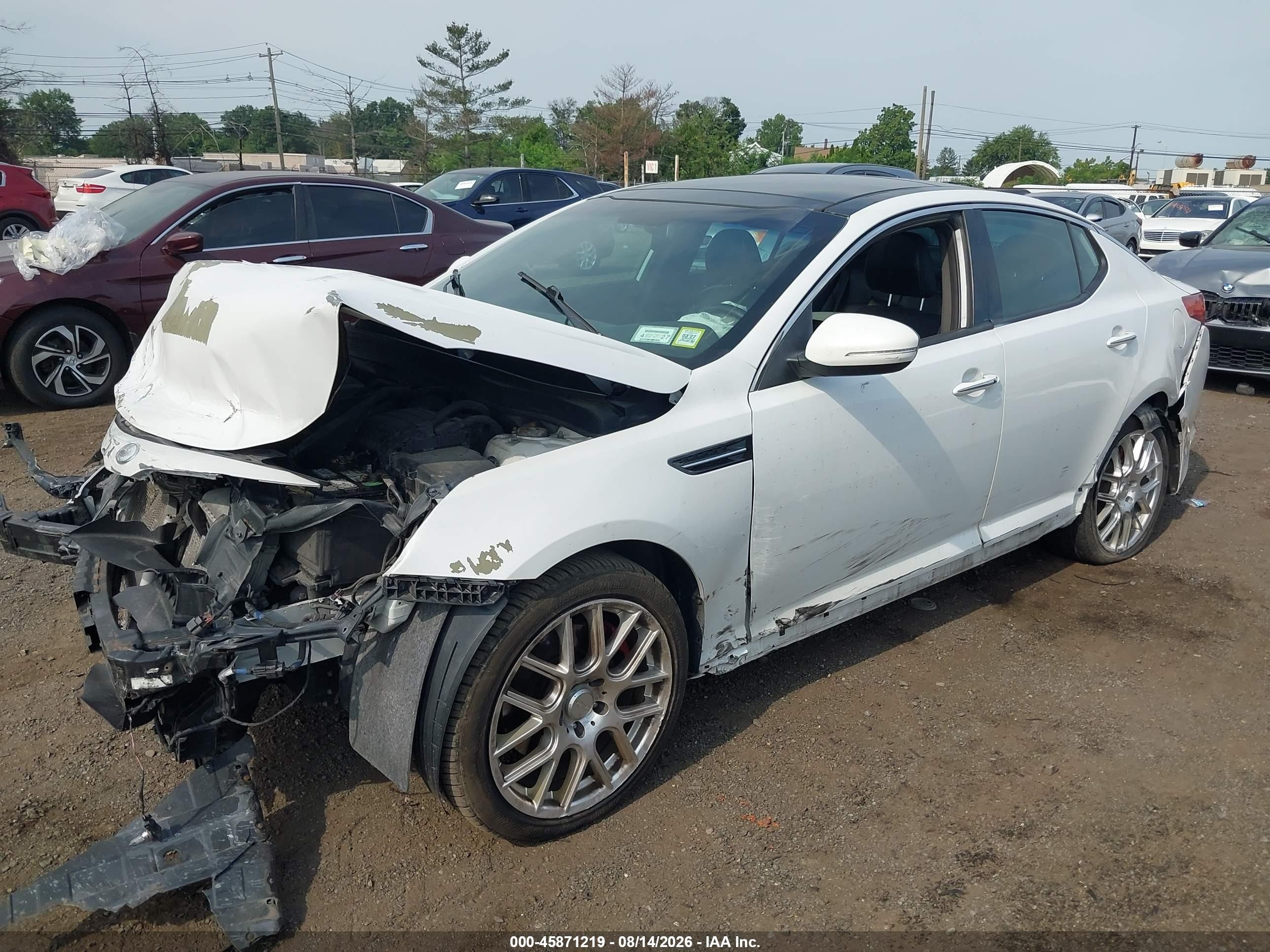 2013 Kia Optima Sx White vin: 5XXGR4A67DG093618
