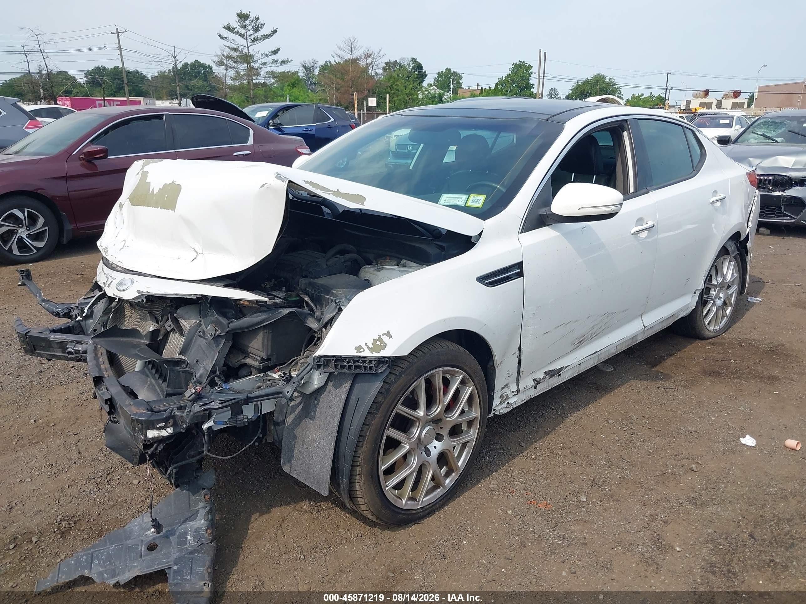 2013 Kia Optima Sx White vin: 5XXGR4A67DG093618