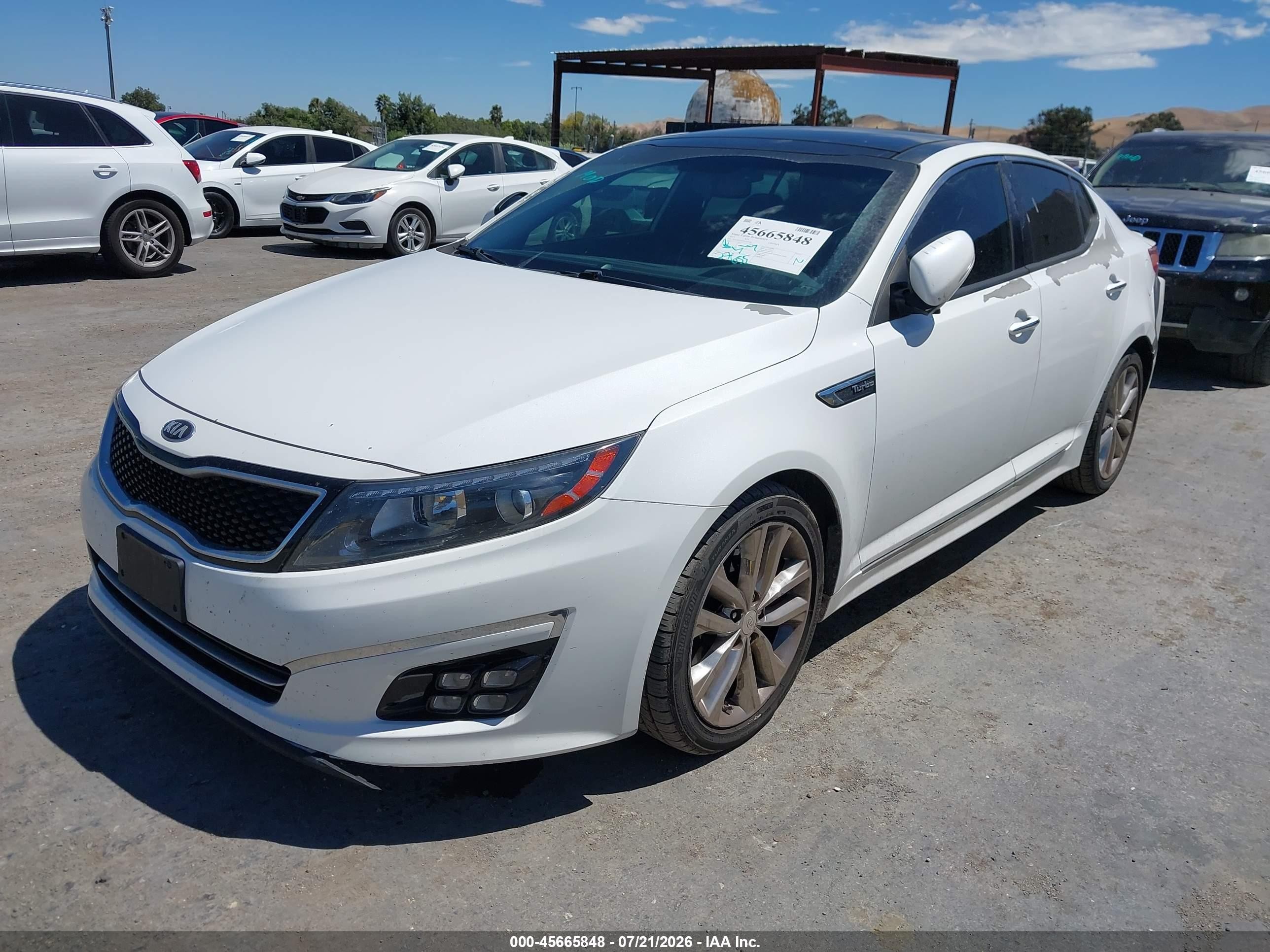 2015 Kia Optima Sxl Turbo White vin: 5XXGR4A67FG363658