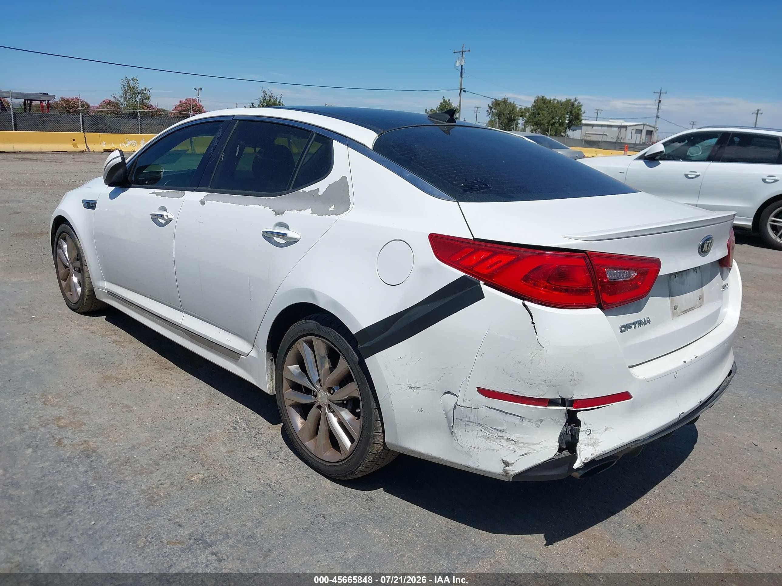 2015 Kia Optima Sxl Turbo White vin: 5XXGR4A67FG363658