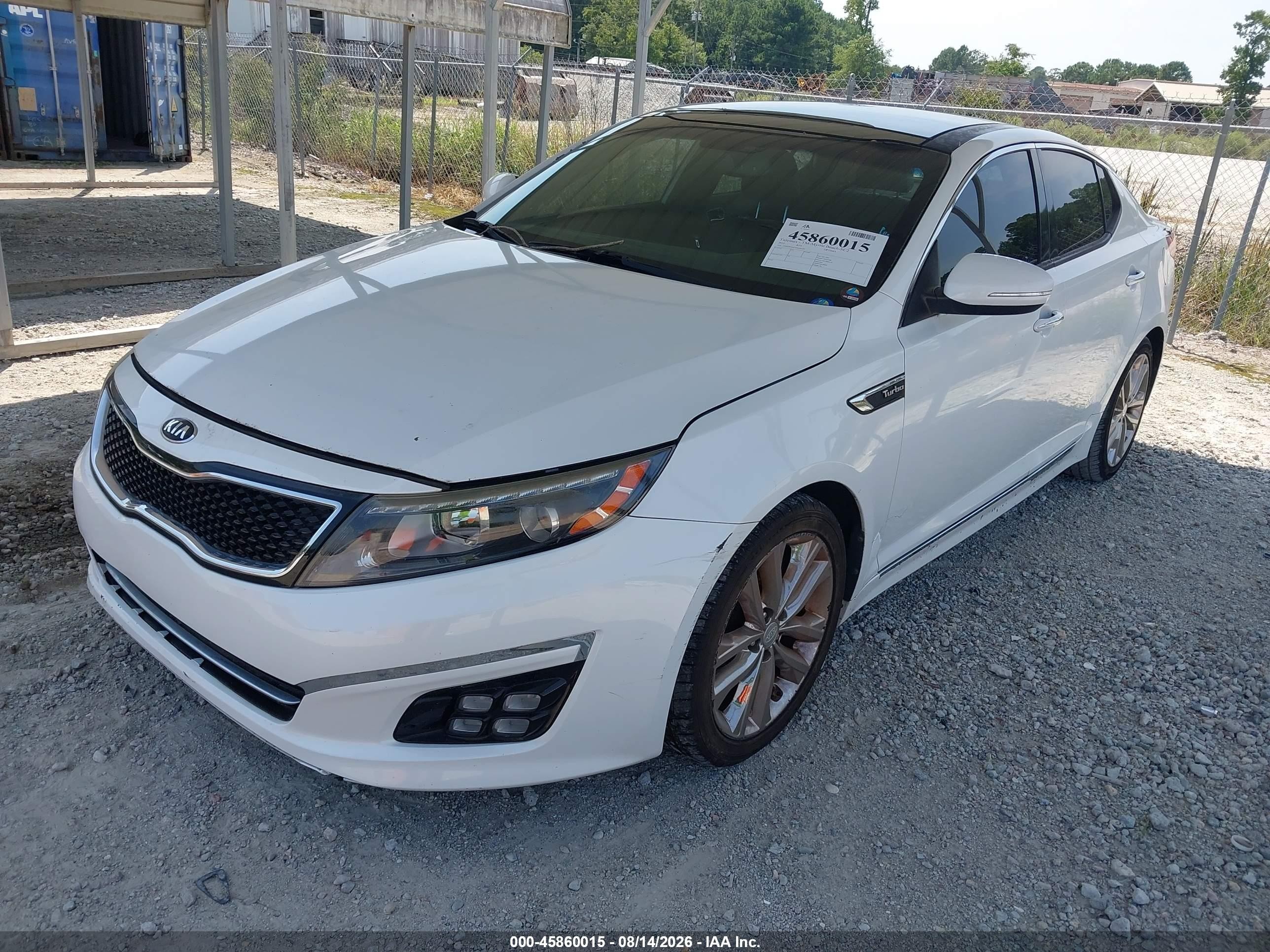 2015 Kia Optima Sxl Turbo White vin: 5XXGR4A67FG504101