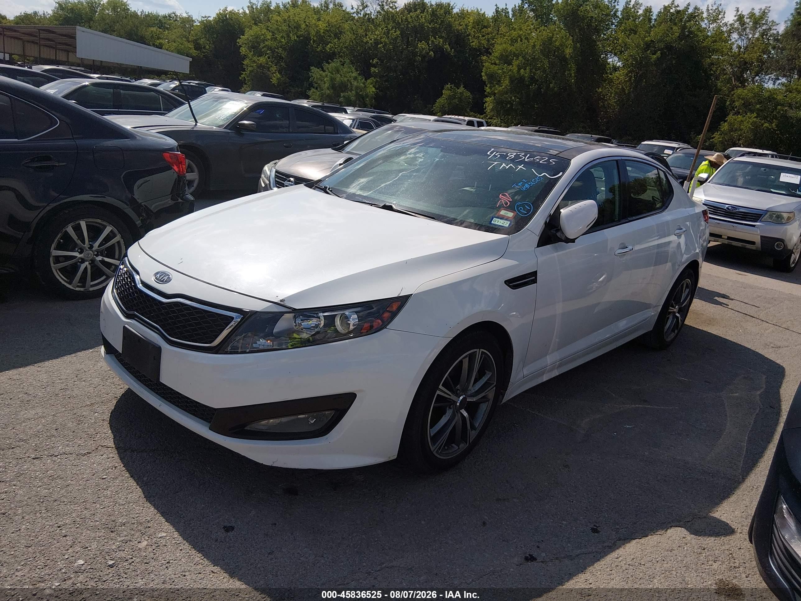 2012 Kia Optima Sx White vin: 5XXGR4A68CG013600
