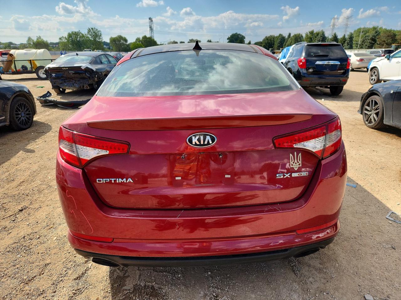 2013 Kia Optima Sx Burgundy vin: 5XXGR4A68DG136363