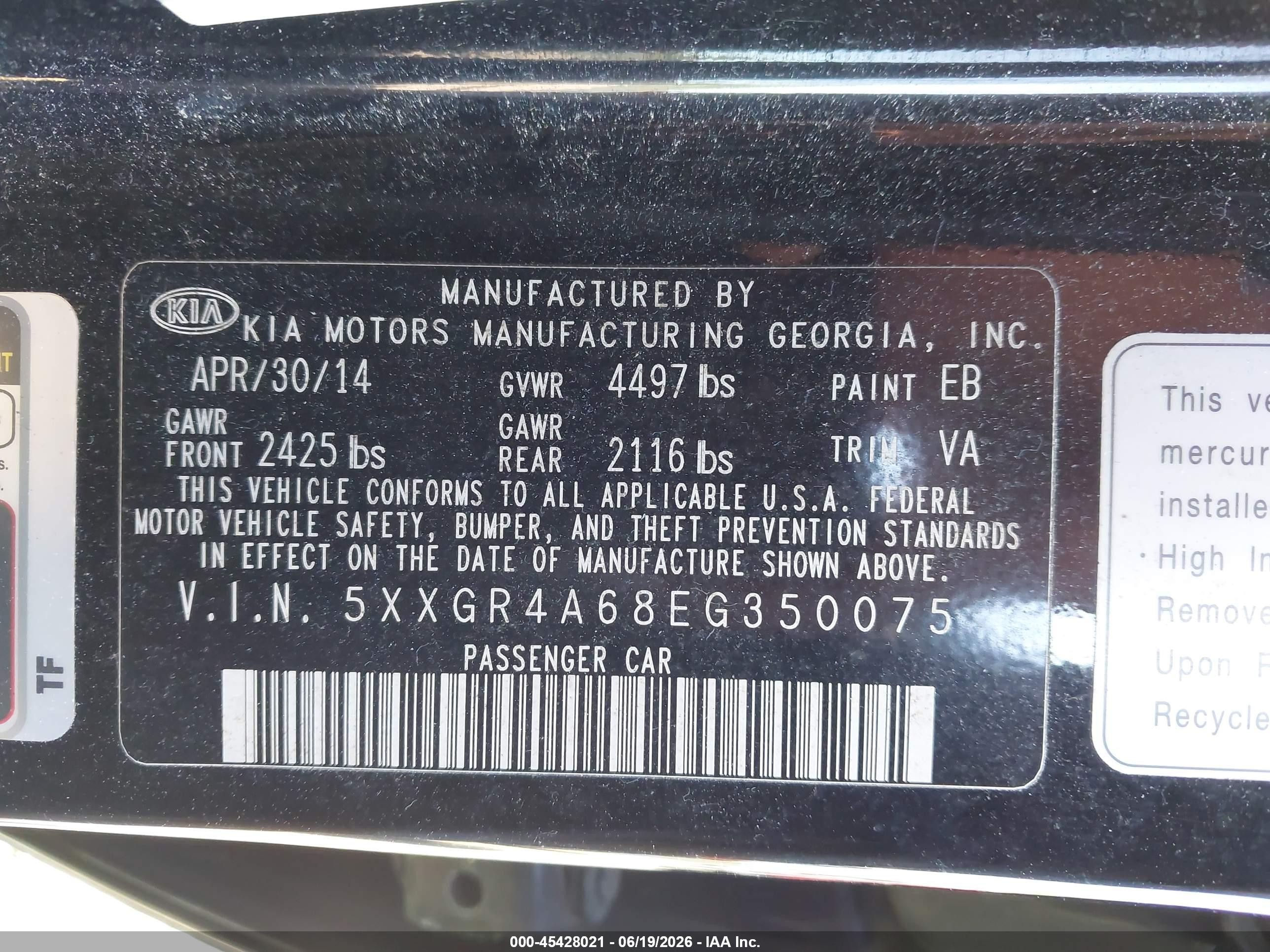 2014 Kia Optima Sxl Turbo Black vin: 5XXGR4A68EG350075