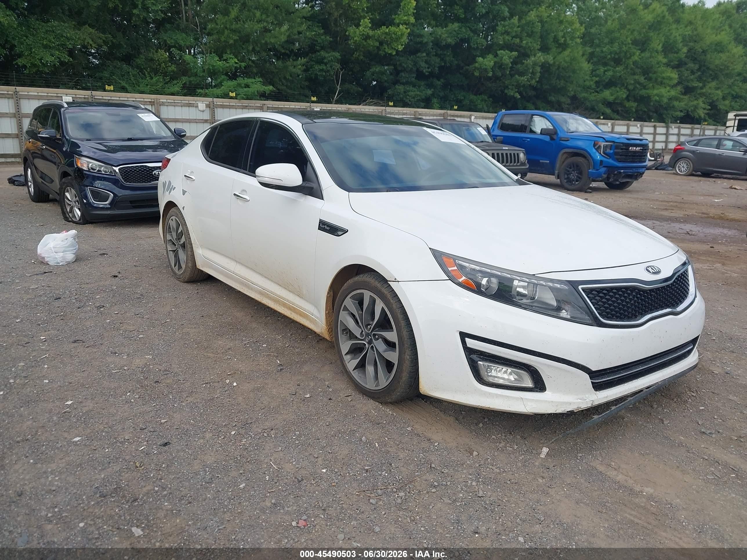 2015 Kia Optima Sx Turbo White vin: 5XXGR4A68FG356671