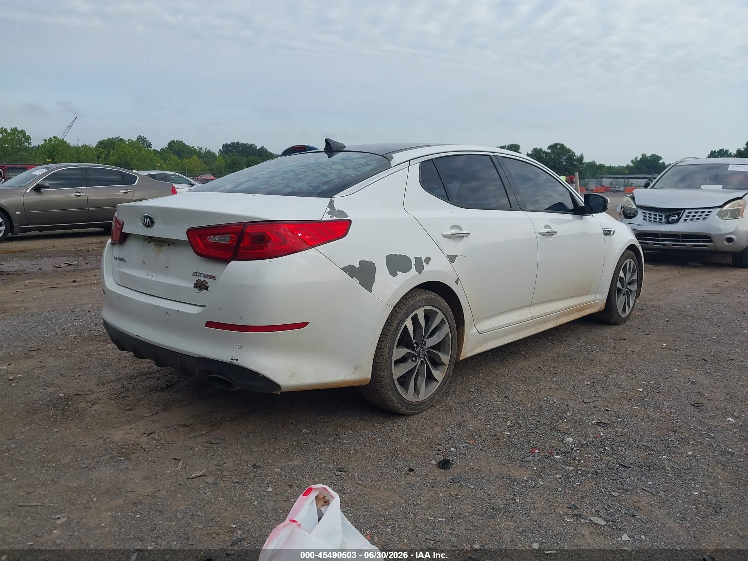 2015 Kia Optima Sx Turbo White vin: 5XXGR4A68FG356671
