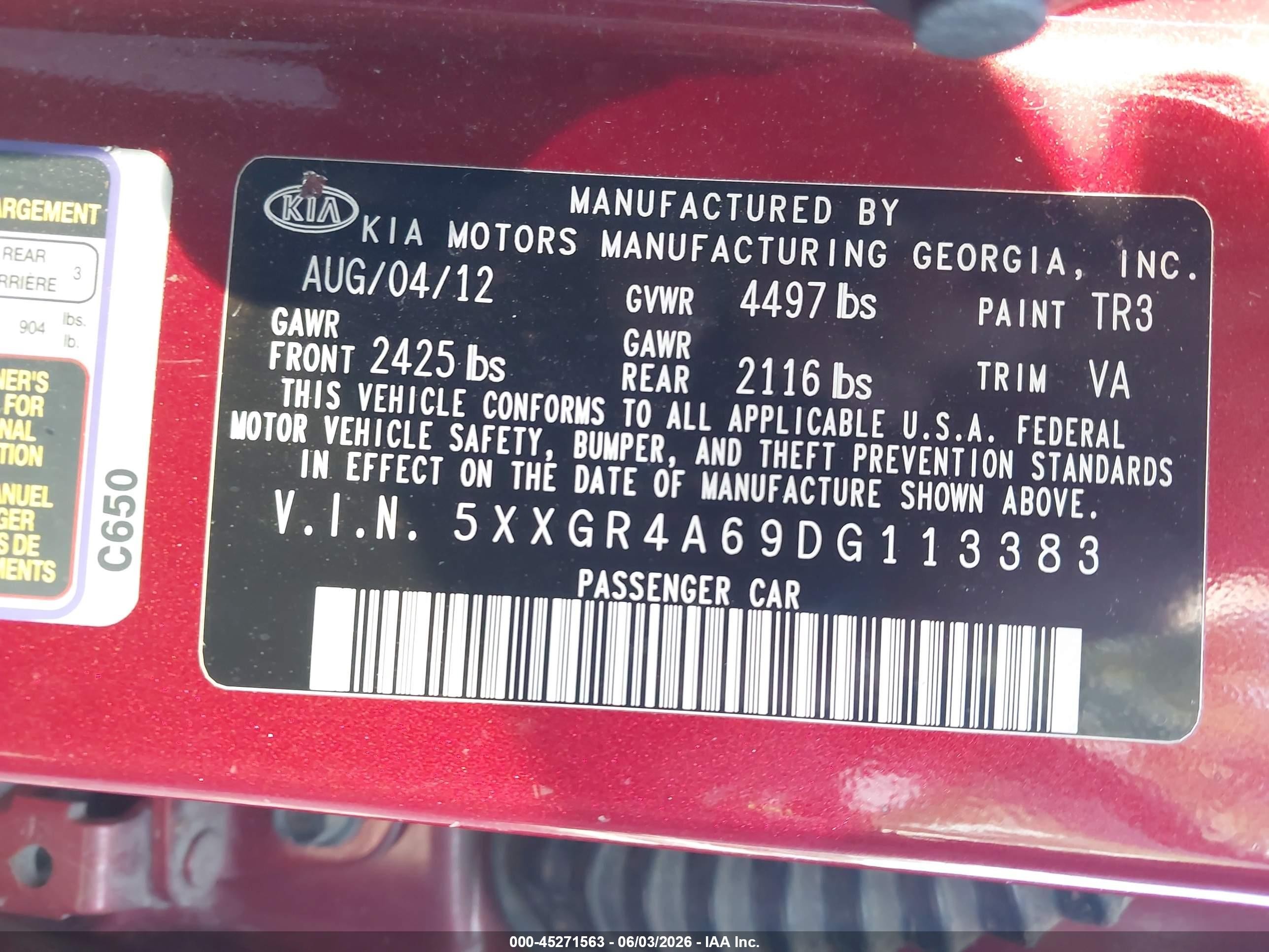 2013 Kia Optima Sx Red vin: 5XXGR4A69DG113383