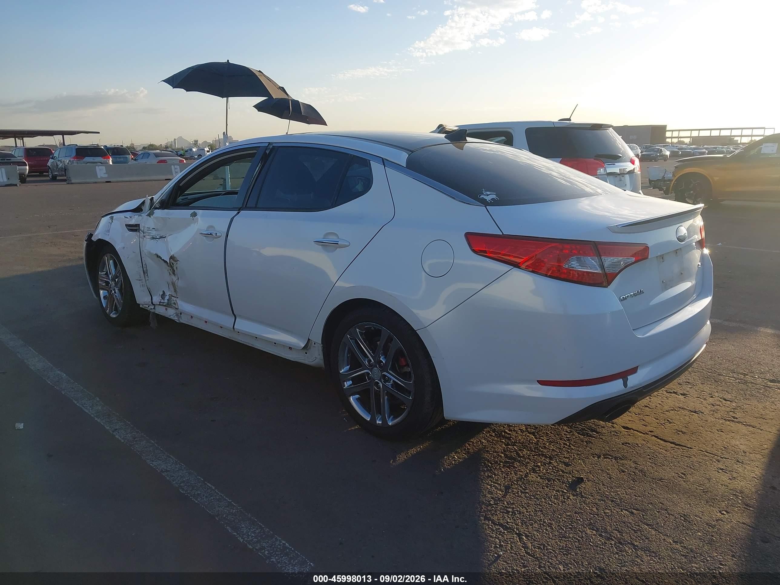 2013 Kia Optima Sx White vin: 5XXGR4A69DG228985