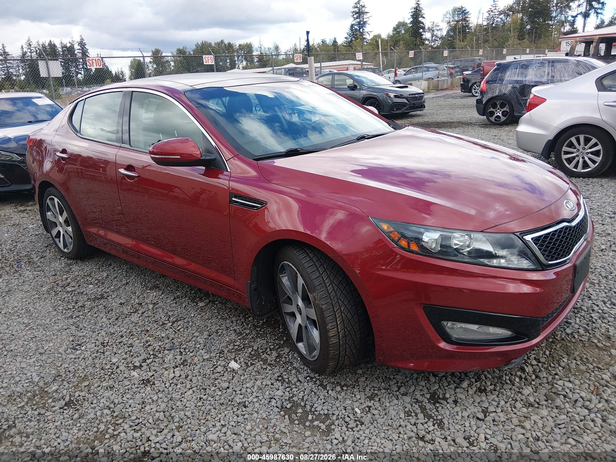 2012 Kia Optima Sx Red vin: 5XXGR4A6XCG081879