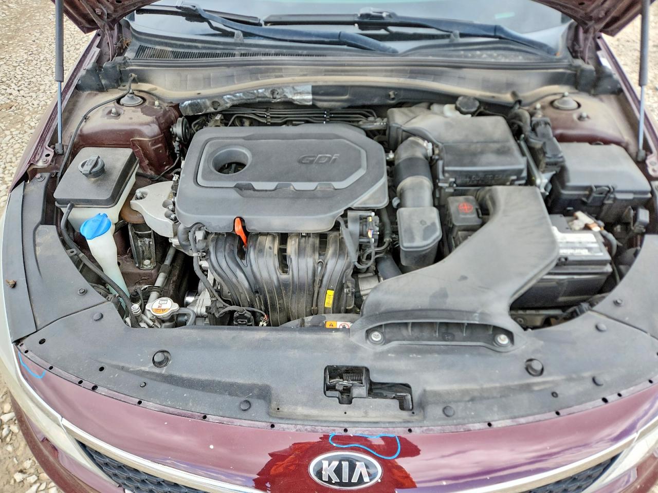 2016 Kia Optima Lx Burgundy vin: 5XXGT4L32GG004742