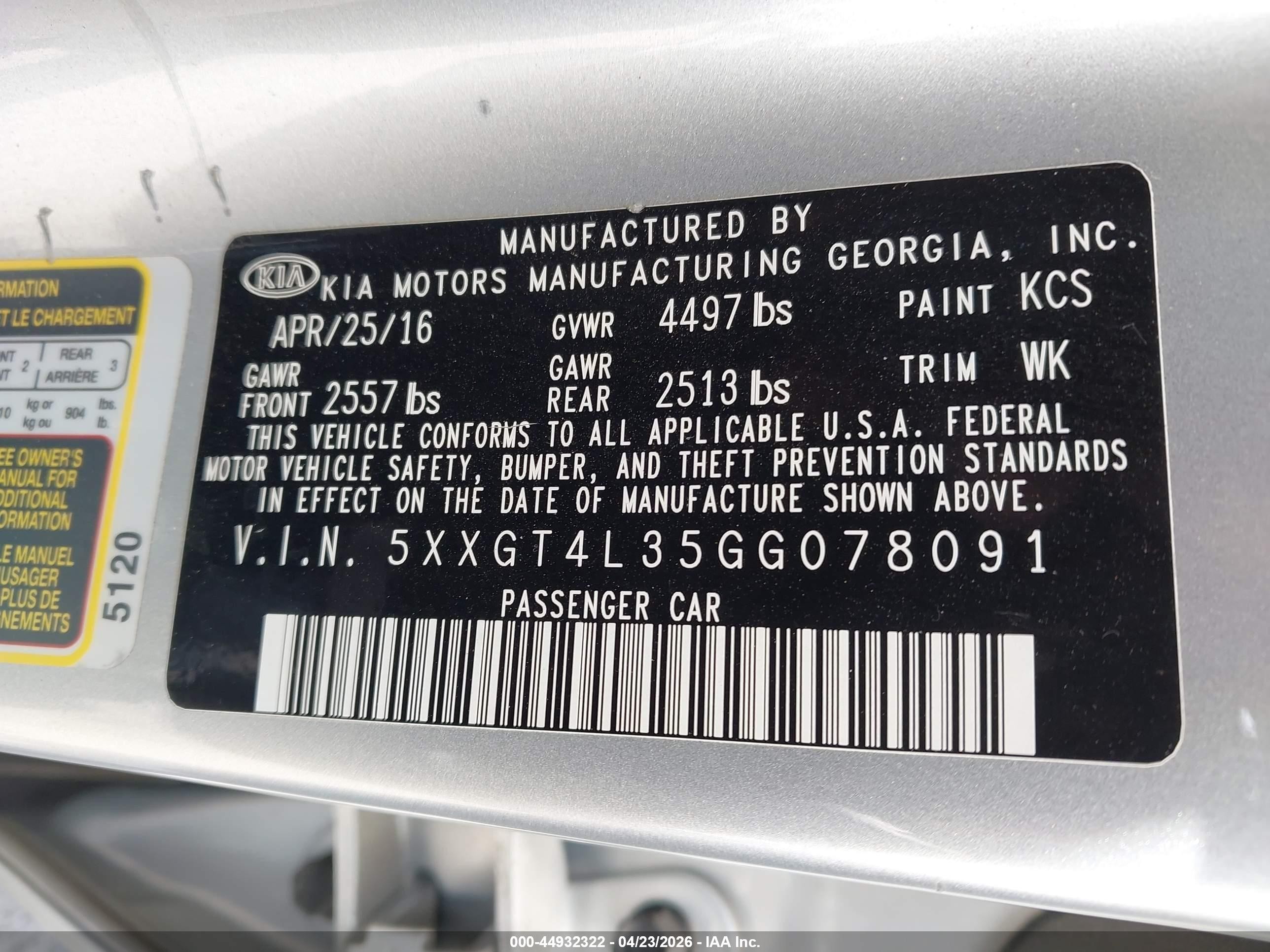 2016 Kia Optima Lx Silver vin: 5XXGT4L35GG078091
