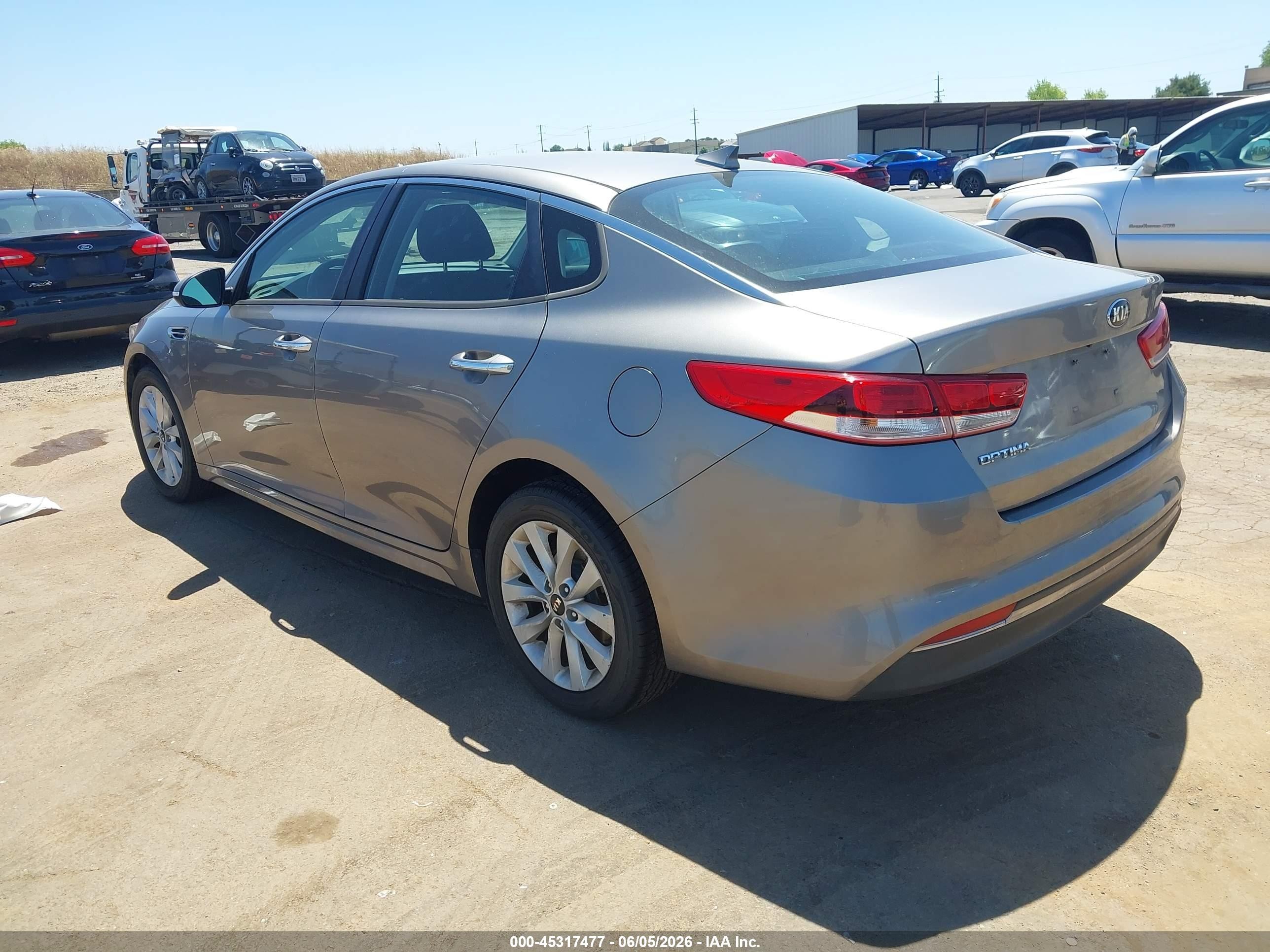 2016 Kia Optima Lx Gray vin: 5XXGT4L36GG060697