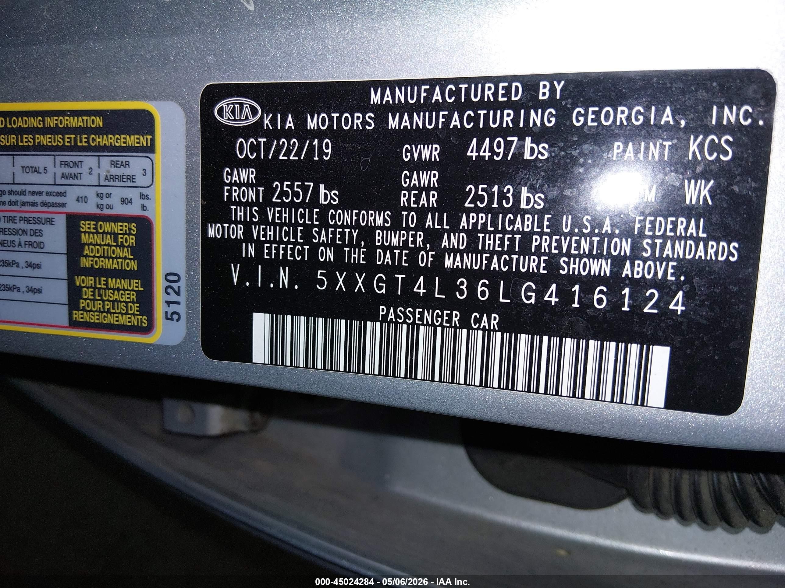 2020 Kia Optima Lx Pewter vin: 5XXGT4L36LG416124