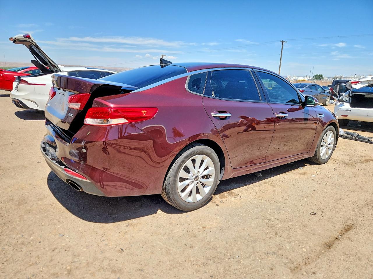 2016 Kia Optima Ex Burgundy vin: 5XXGU4L36GG090280