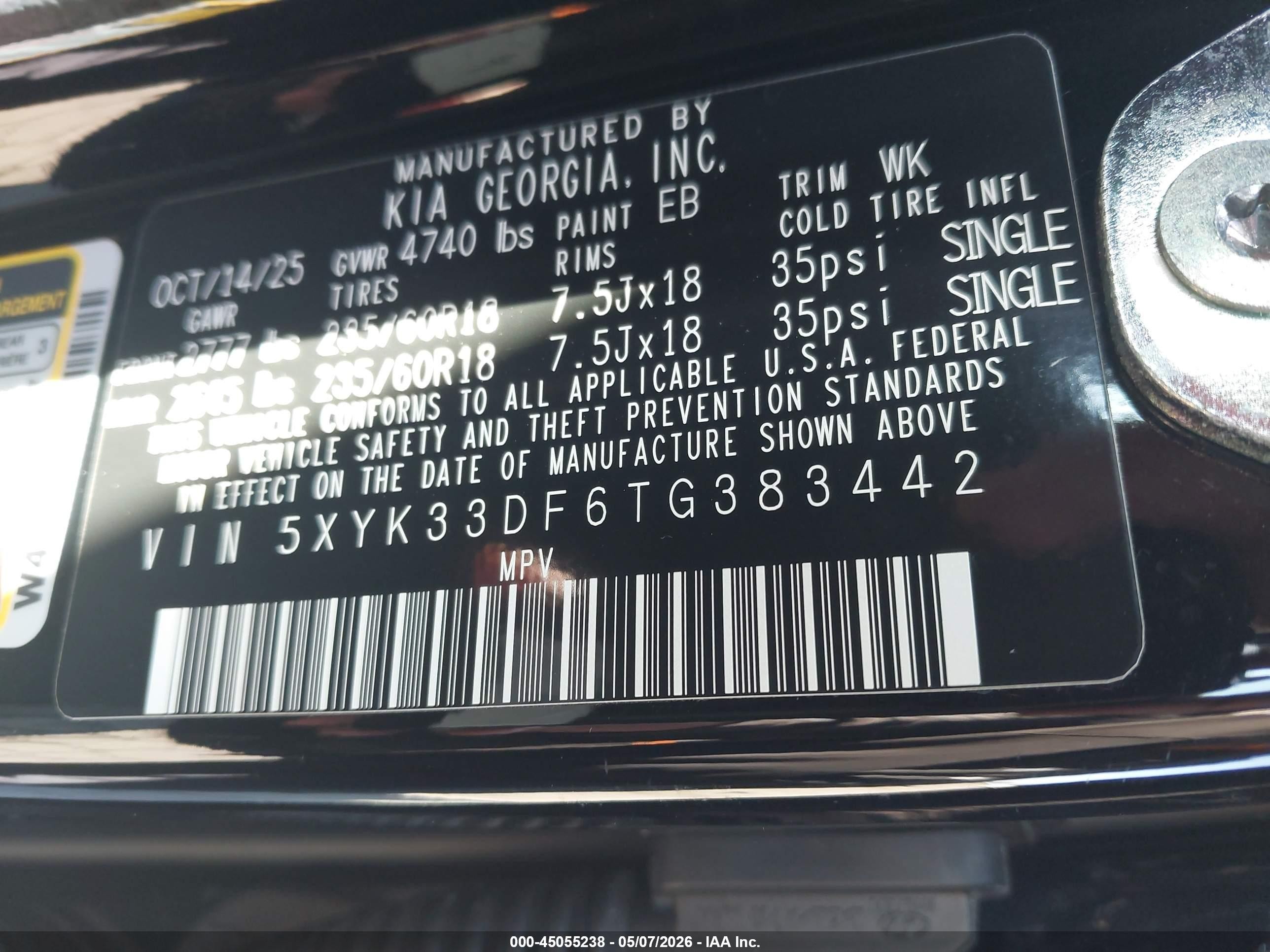 2026 Kia Sportage Ex Black vin: 5XYK33DF6TG383442