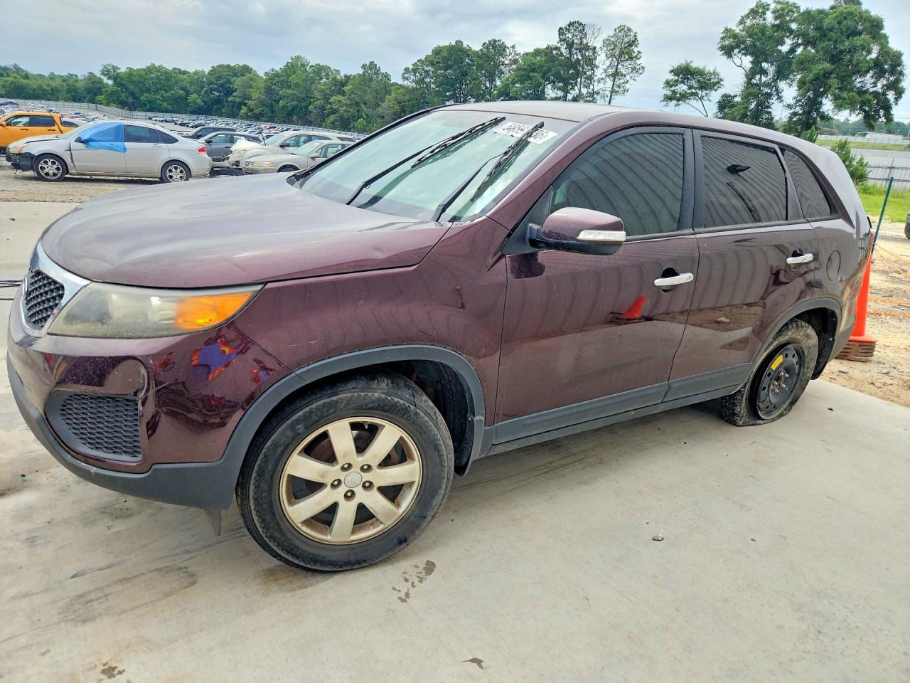 2012 Kia Sorento Lx Burgundy vin: 5XYKT3A10CG289064