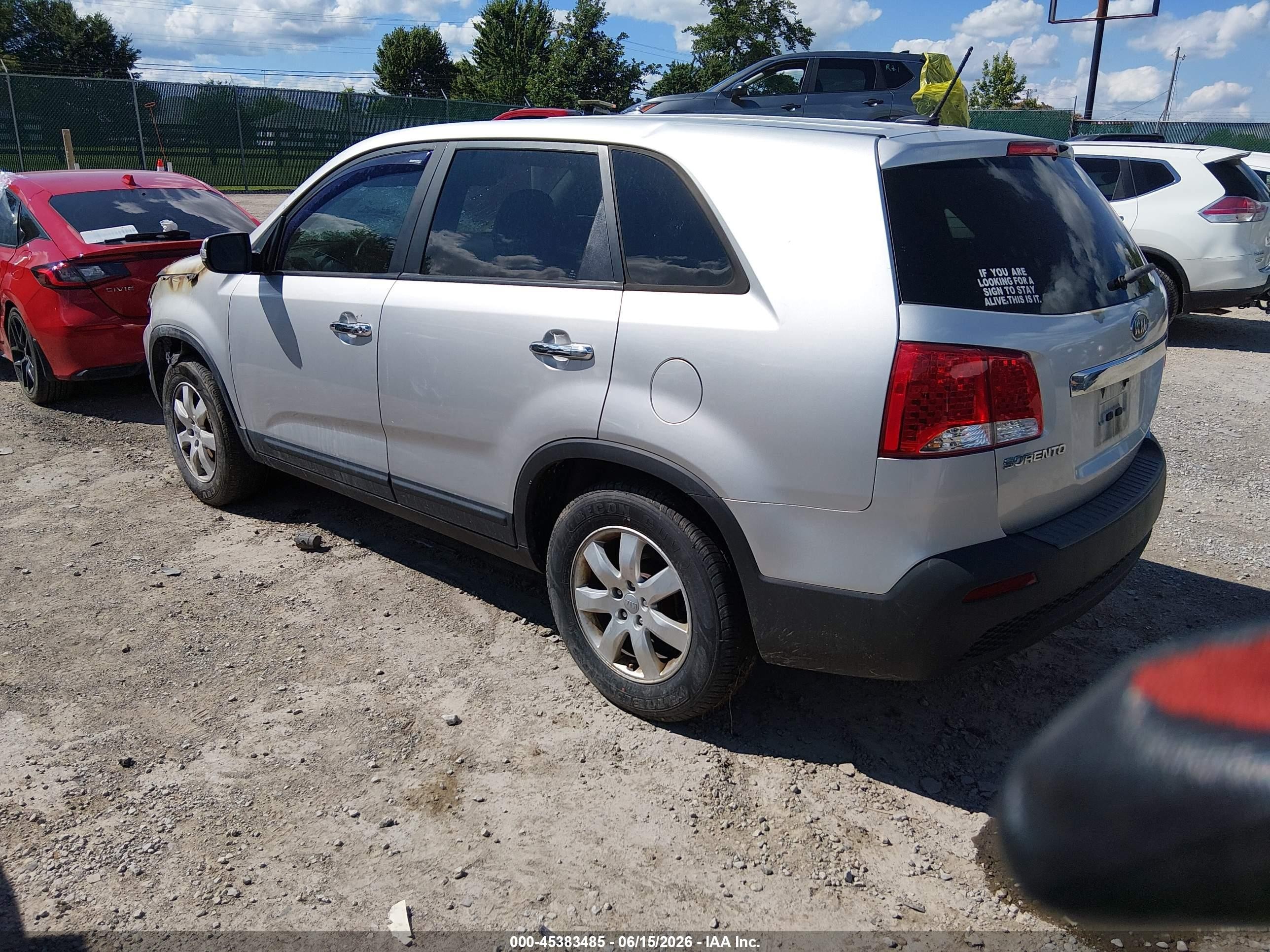 2012 Kia Sorento Lx Silver vin: 5XYKT3A10CG301536