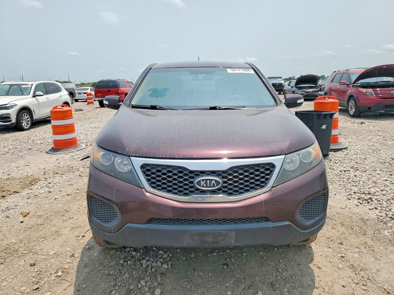 2013 Kia Sorento Lx Burgundy vin: 5XYKT3A10DG376951