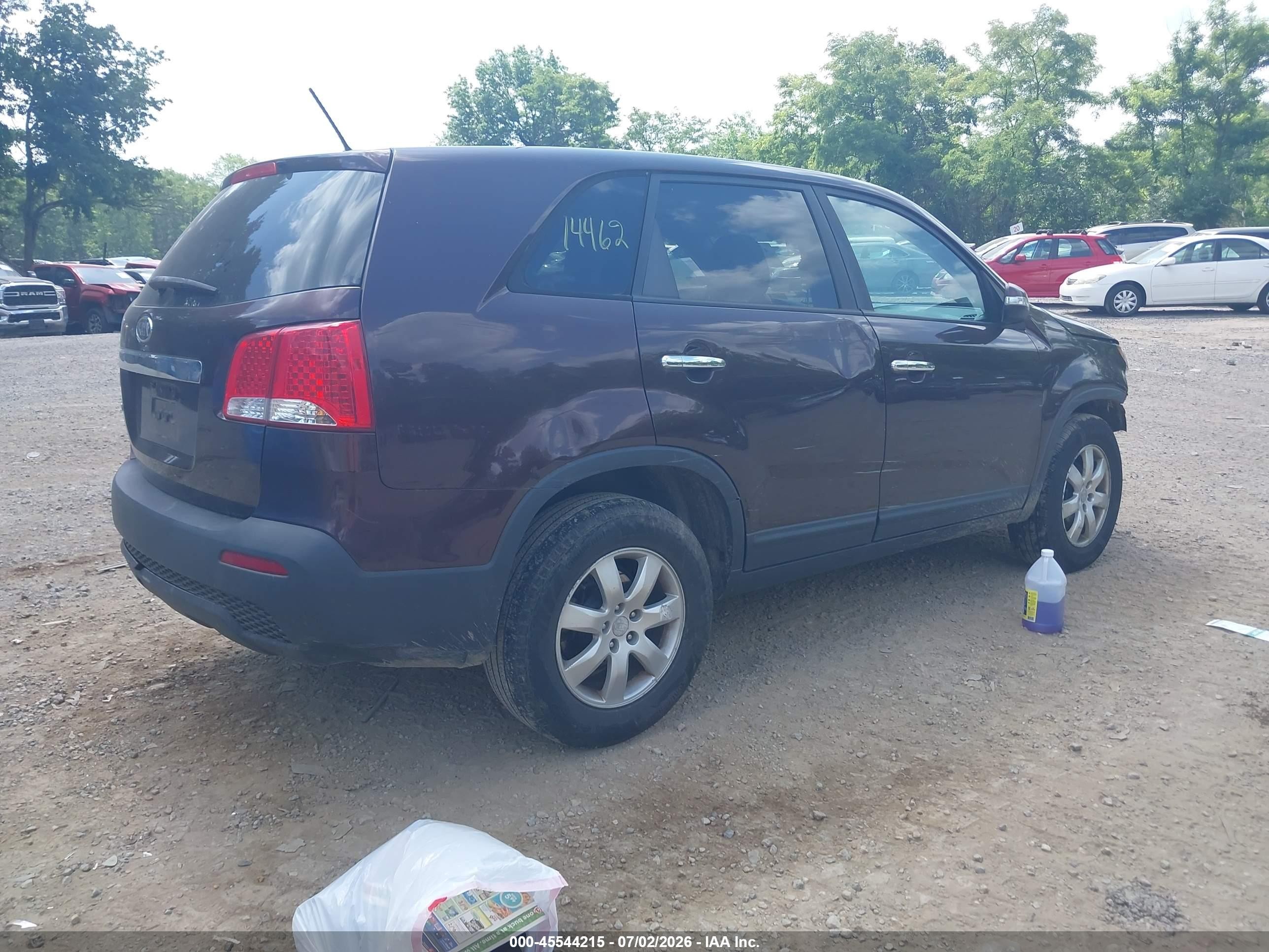 2011 Kia Sorento Lx Burgundy vin: 5XYKT3A11BG147255