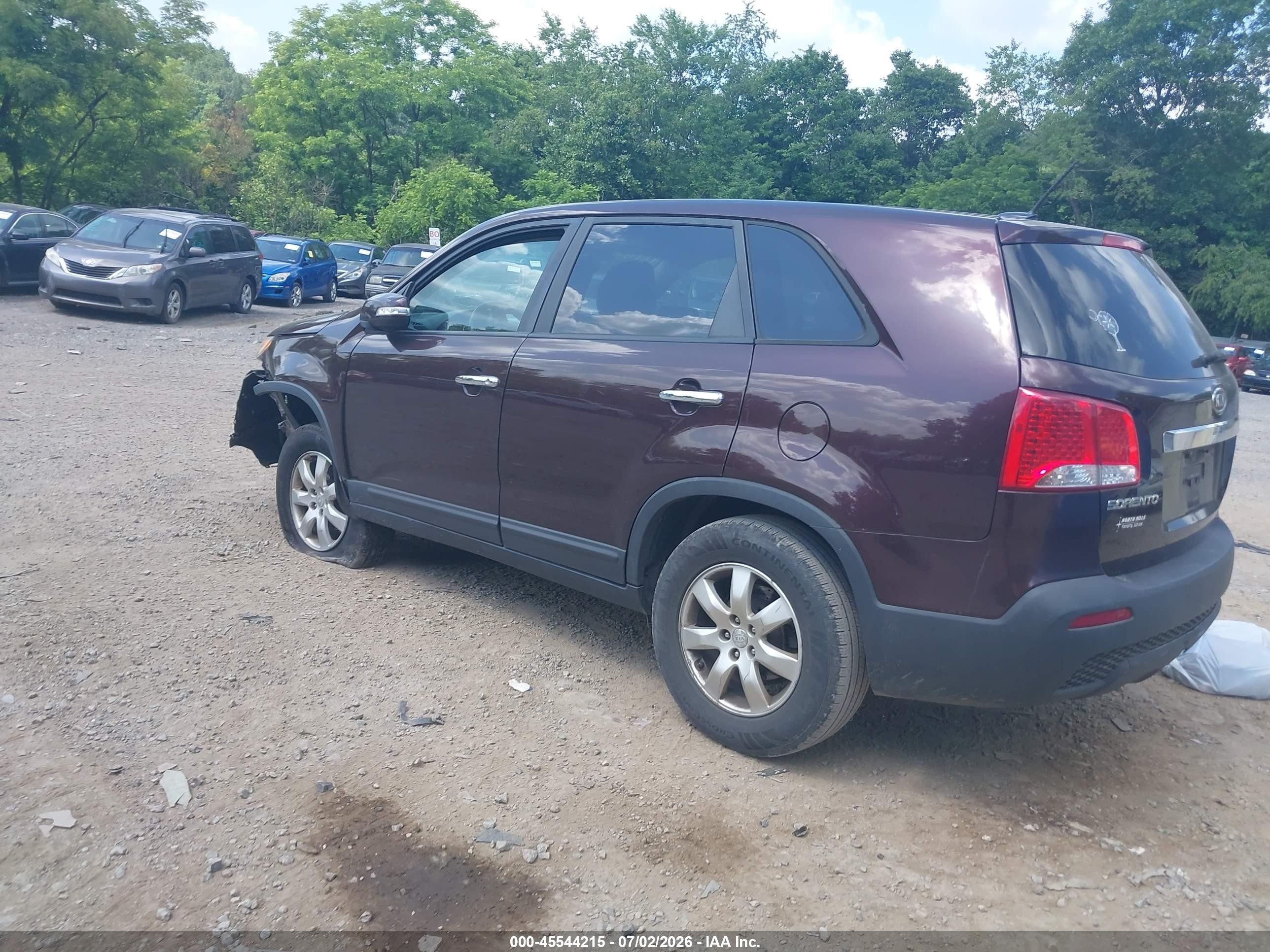 2011 Kia Sorento Lx Burgundy vin: 5XYKT3A11BG147255