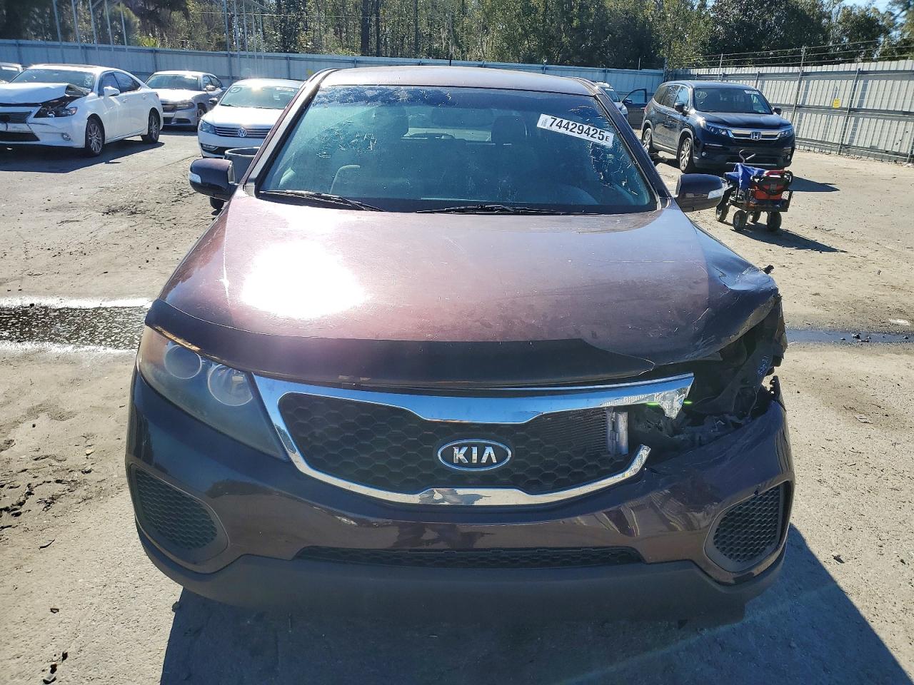2013 Kia Sorento Lx Burgundy vin: 5XYKT3A11DG337673