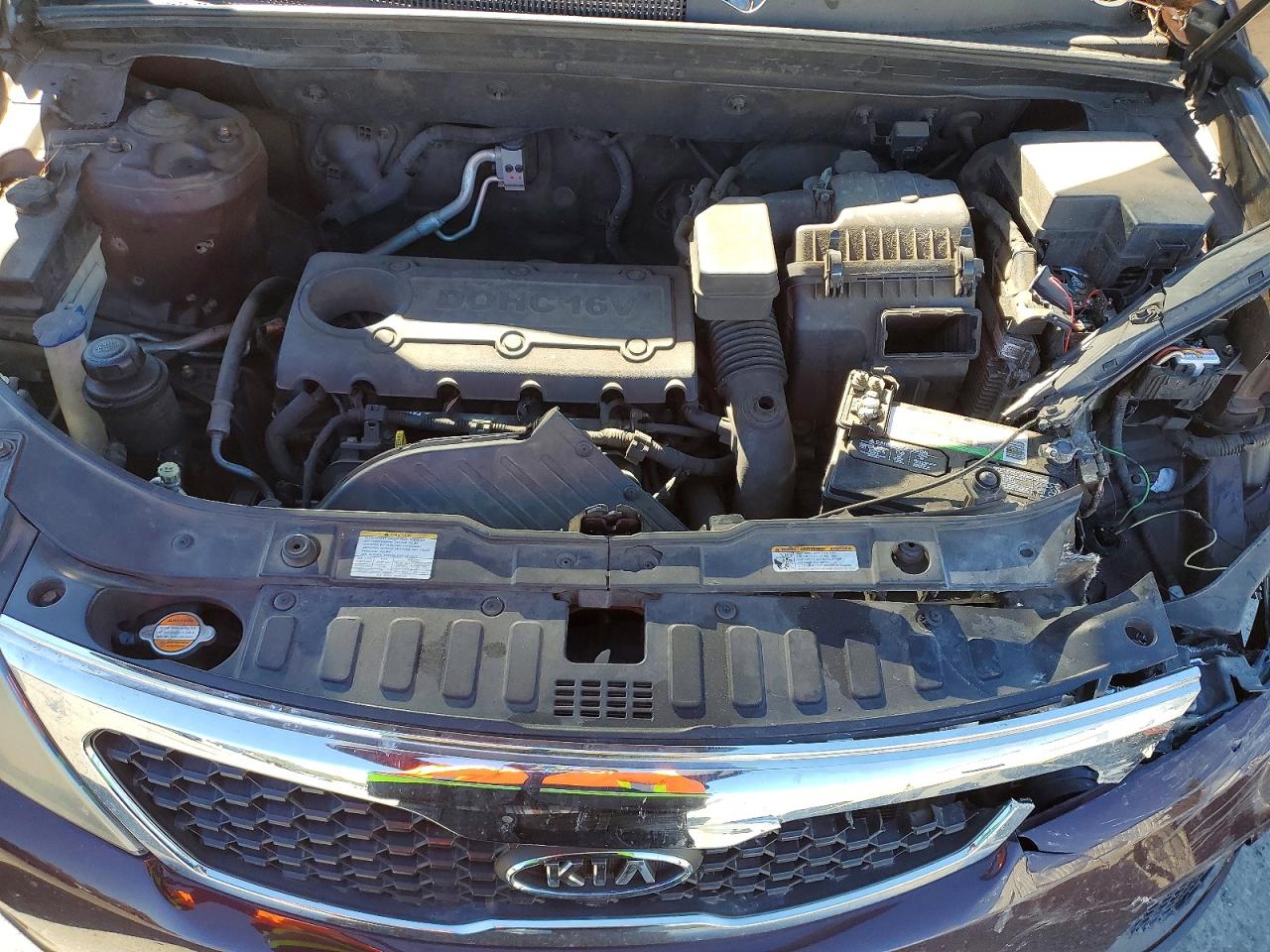 2013 Kia Sorento Lx Burgundy vin: 5XYKT3A11DG337673