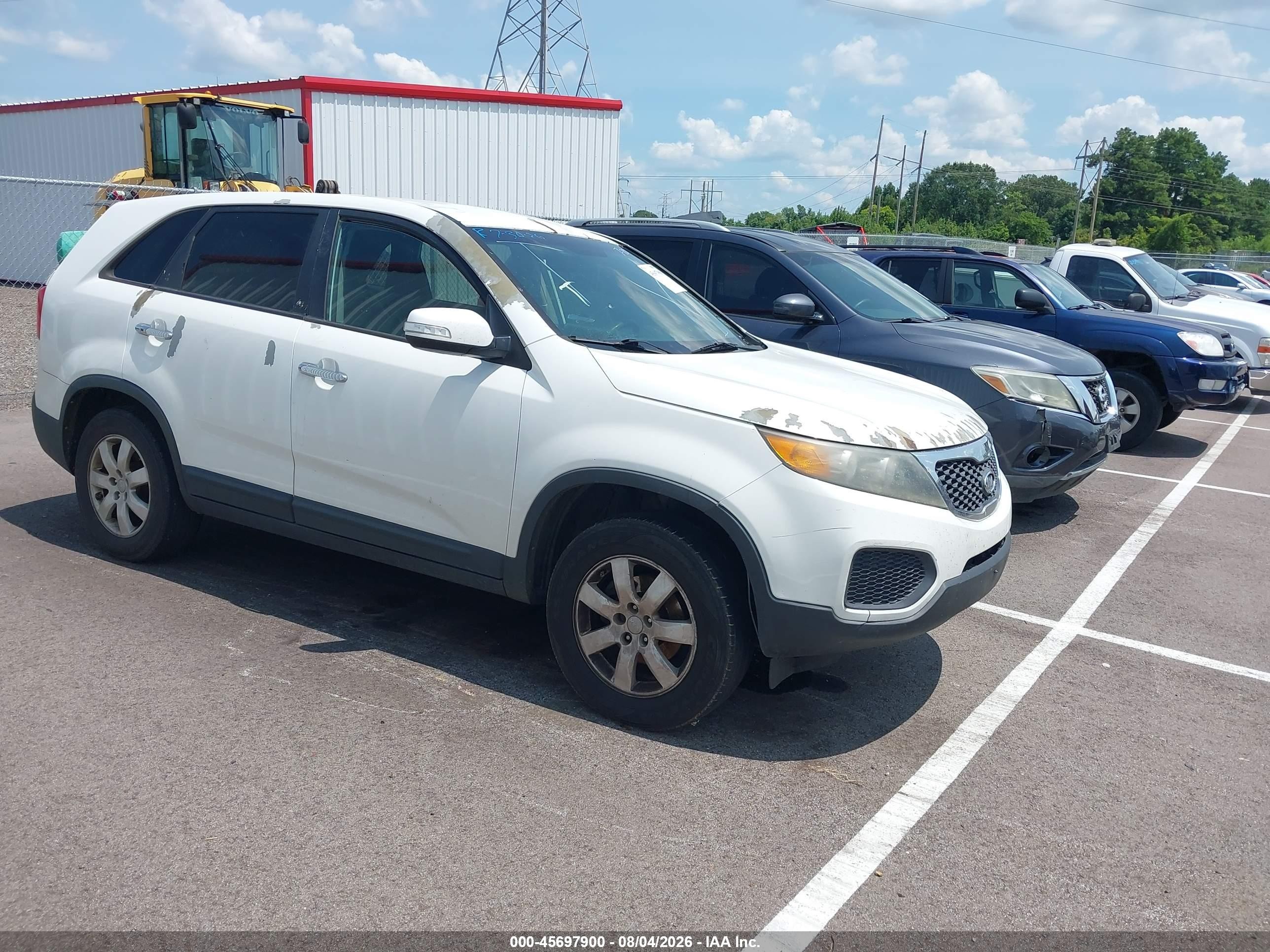 2013 Kia Sorento Lx White vin: 5XYKT3A12DG378152
