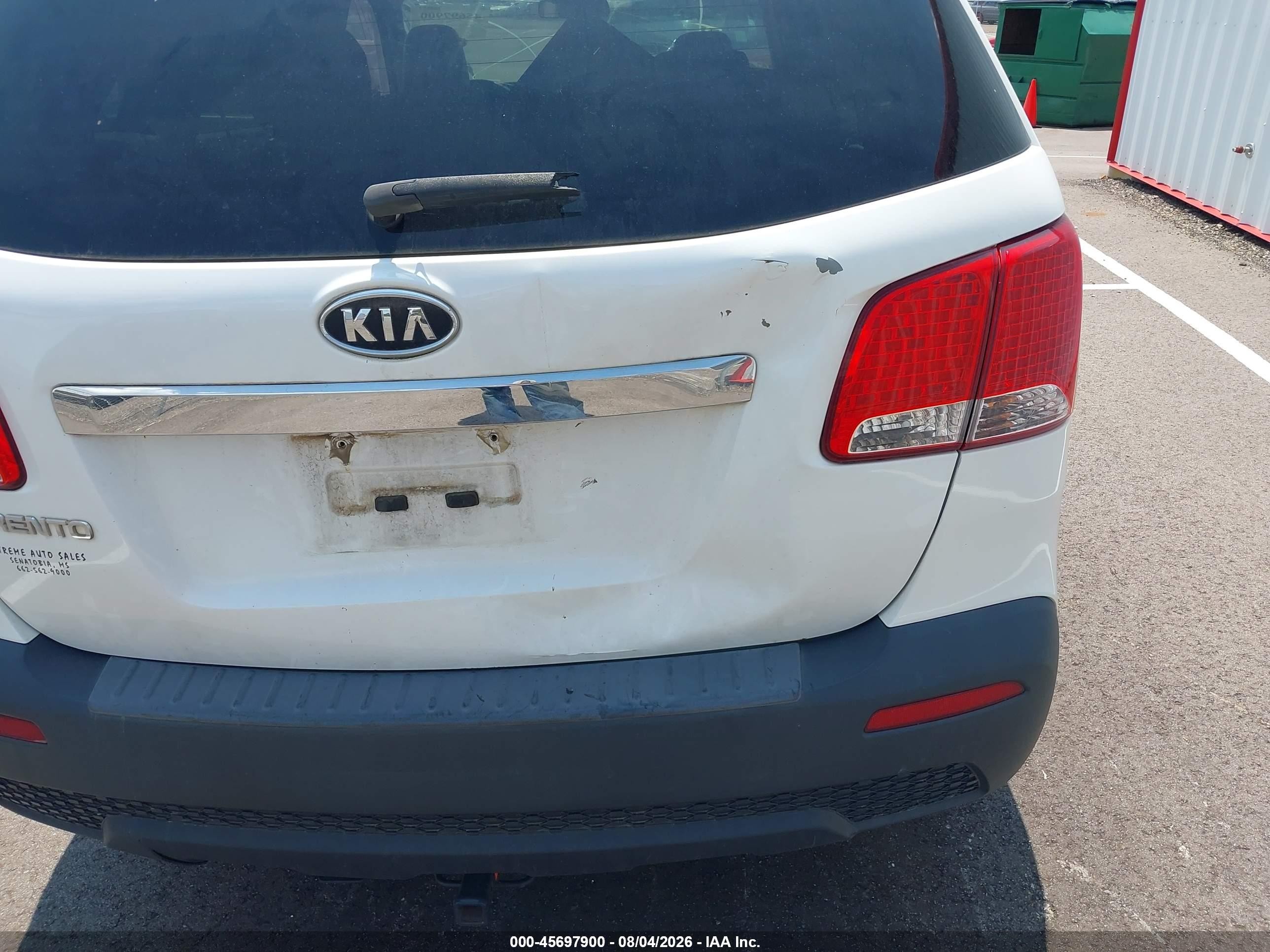 2013 Kia Sorento Lx White vin: 5XYKT3A12DG378152