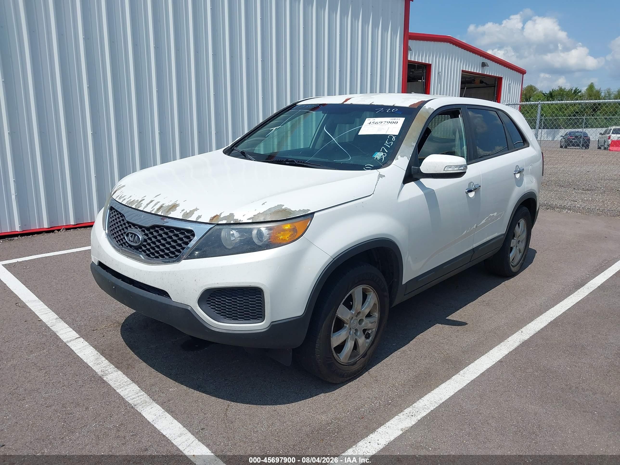 2013 Kia Sorento Lx White vin: 5XYKT3A12DG378152