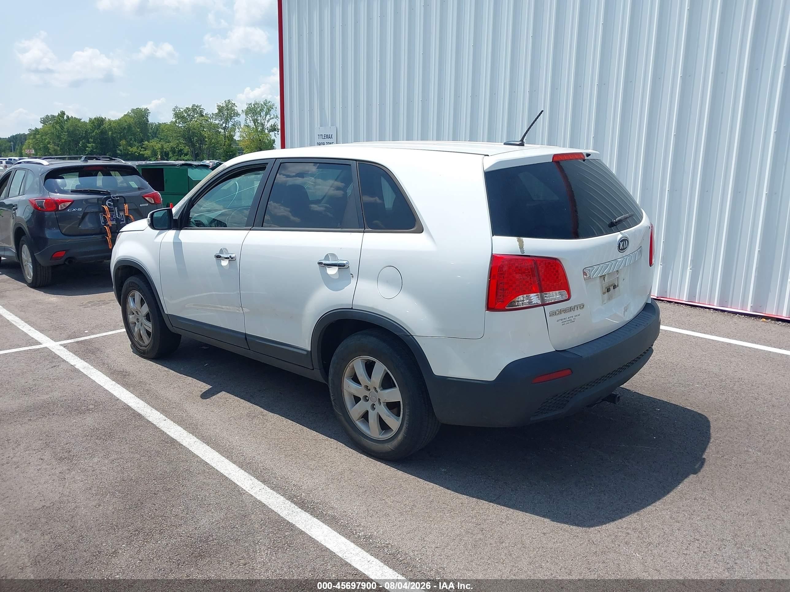 2013 Kia Sorento Lx White vin: 5XYKT3A12DG378152