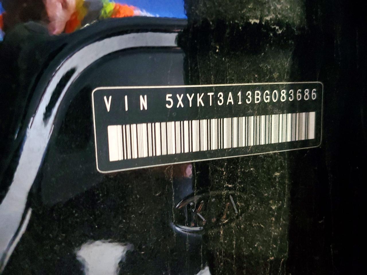 2011 Kia Sorento Lx Black vin: 5XYKT3A13BG083686