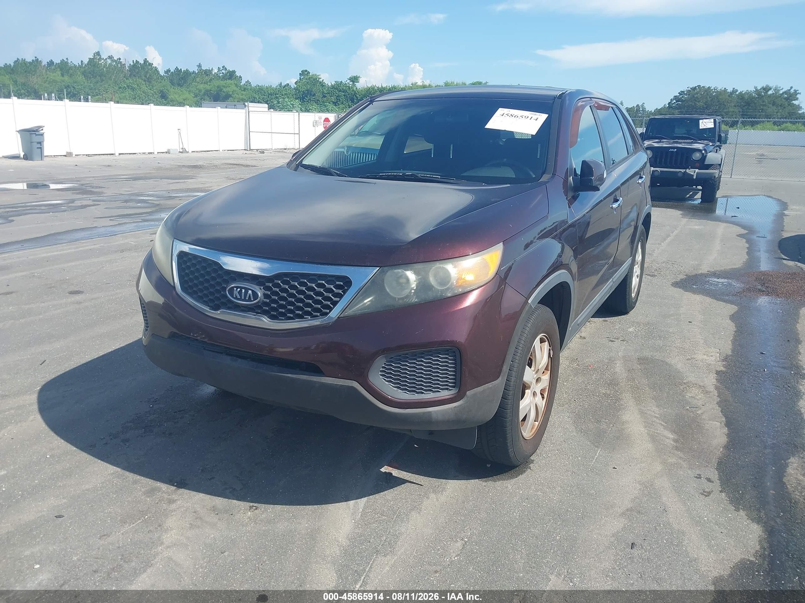 2011 Kia Sorento Lx Бордовый vin: 5XYKT3A13BG139142