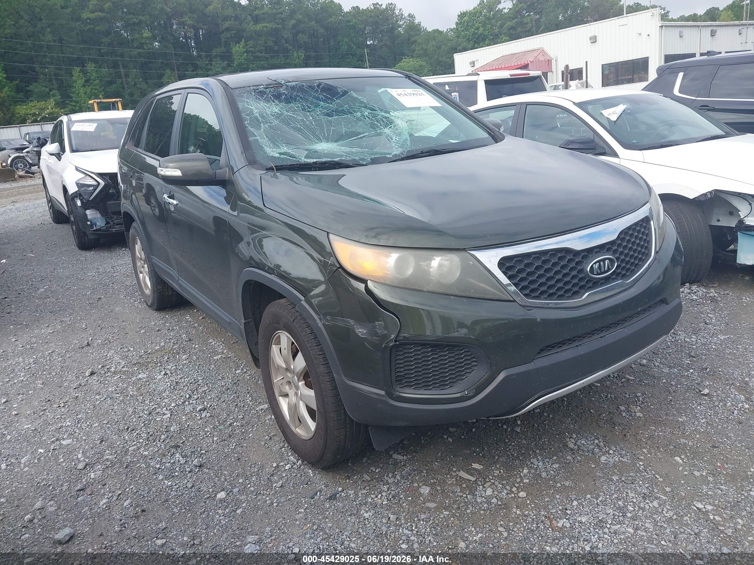 2013 Kia Sorento Lx Green vin: 5XYKT3A13DG332359