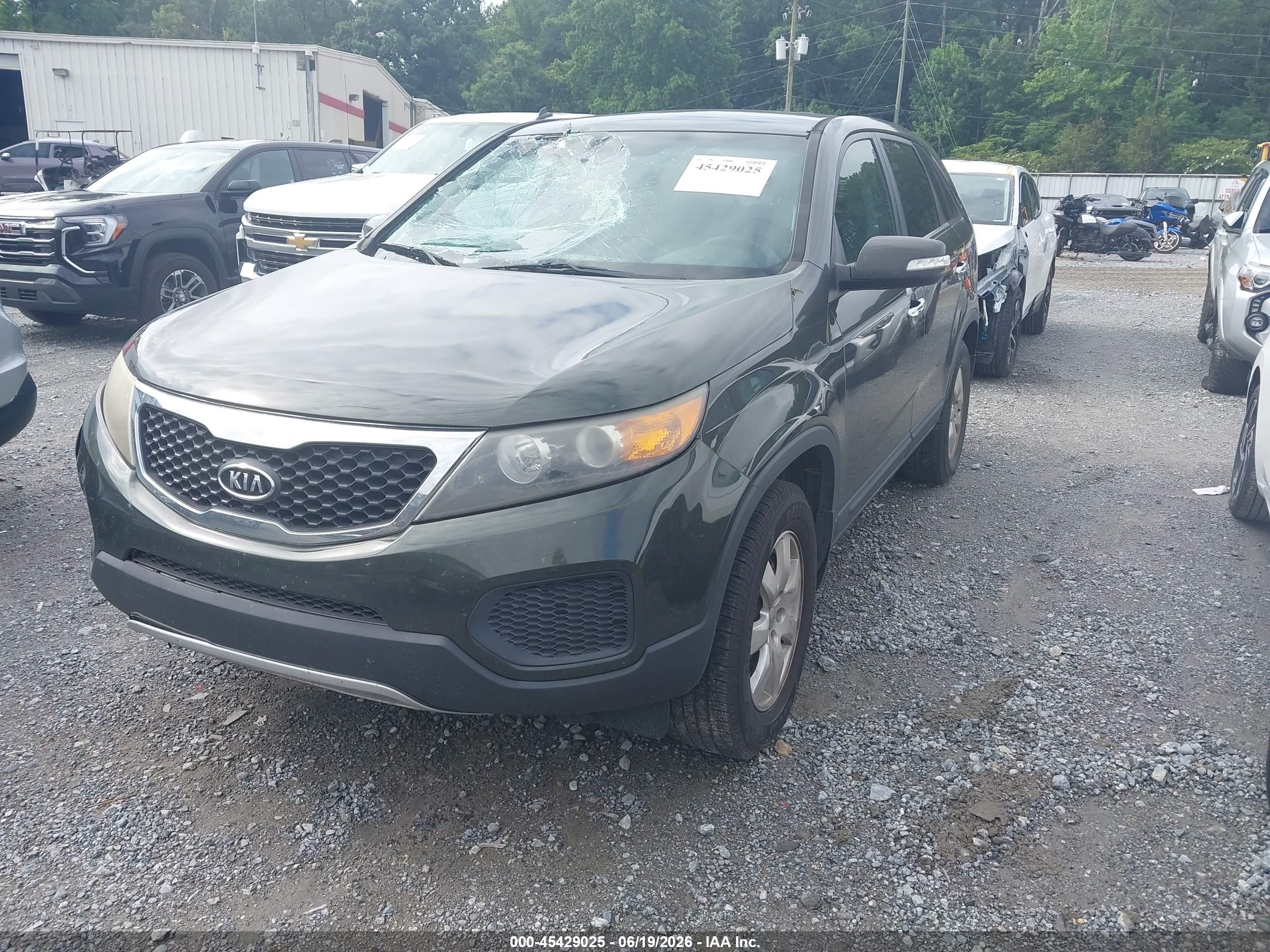 2013 Kia Sorento Lx Green vin: 5XYKT3A13DG332359