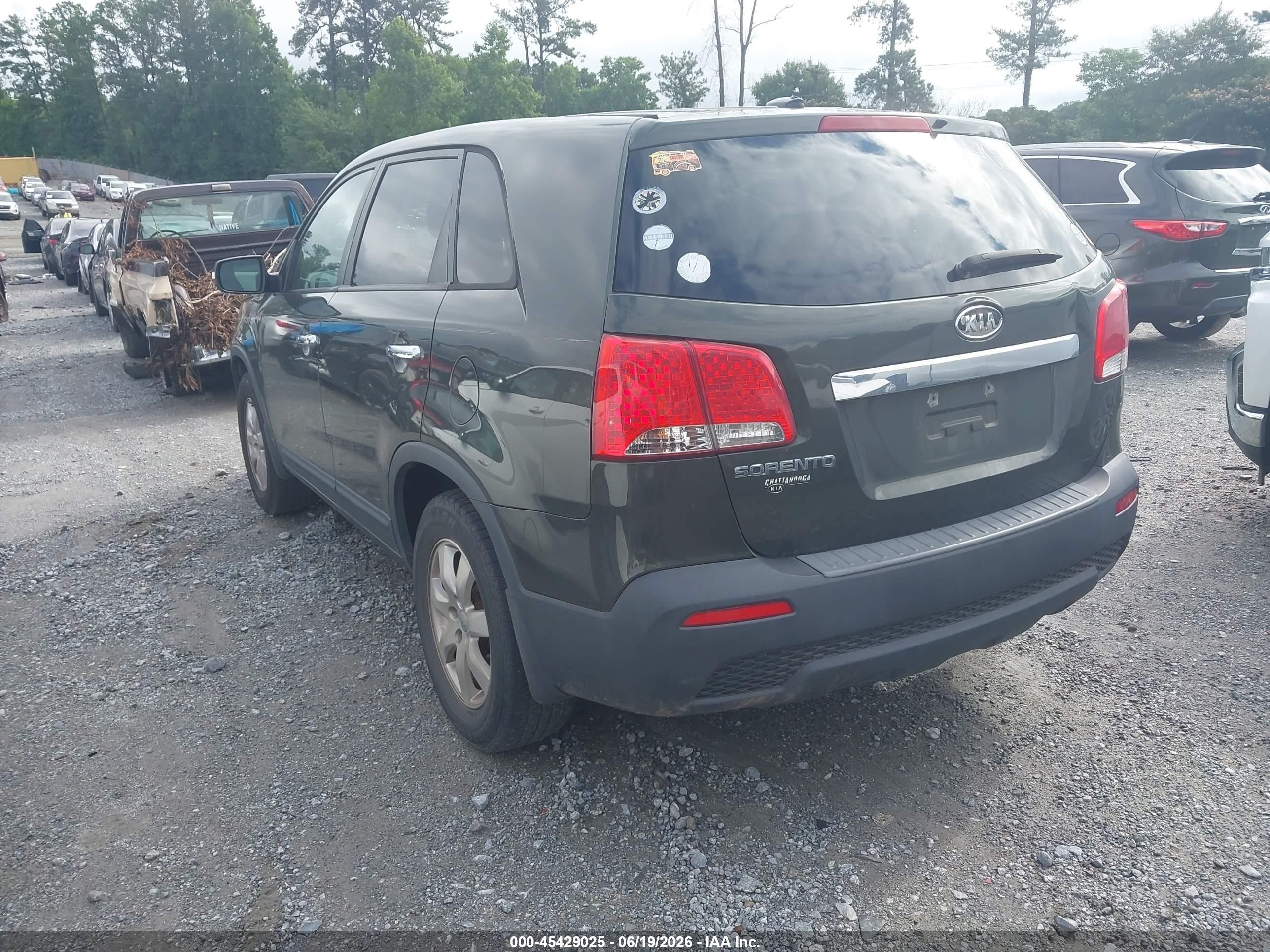 2013 Kia Sorento Lx Green vin: 5XYKT3A13DG332359