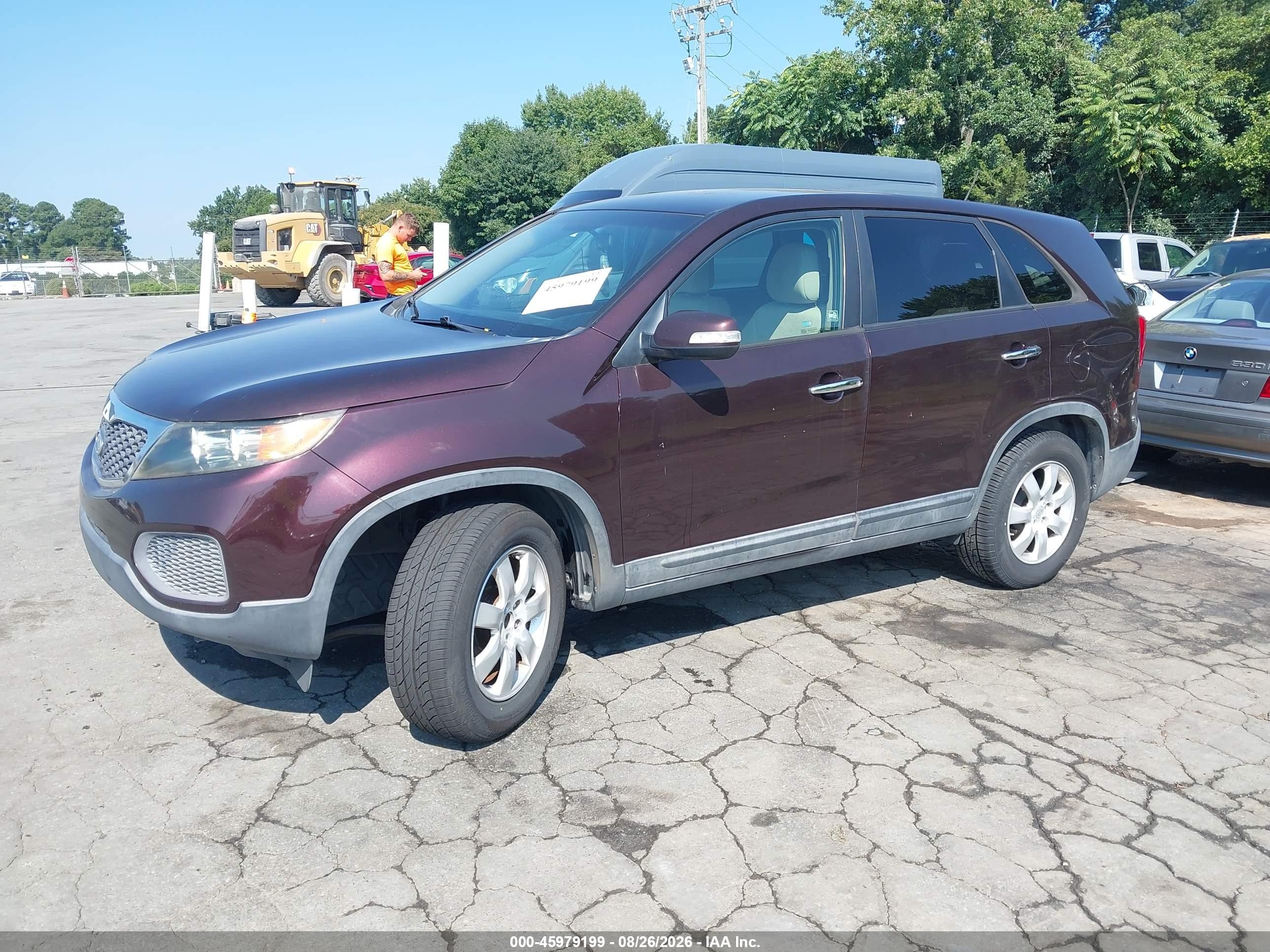 2011 Kia Sorento Lx Burgundy vin: 5XYKT3A14BG101323