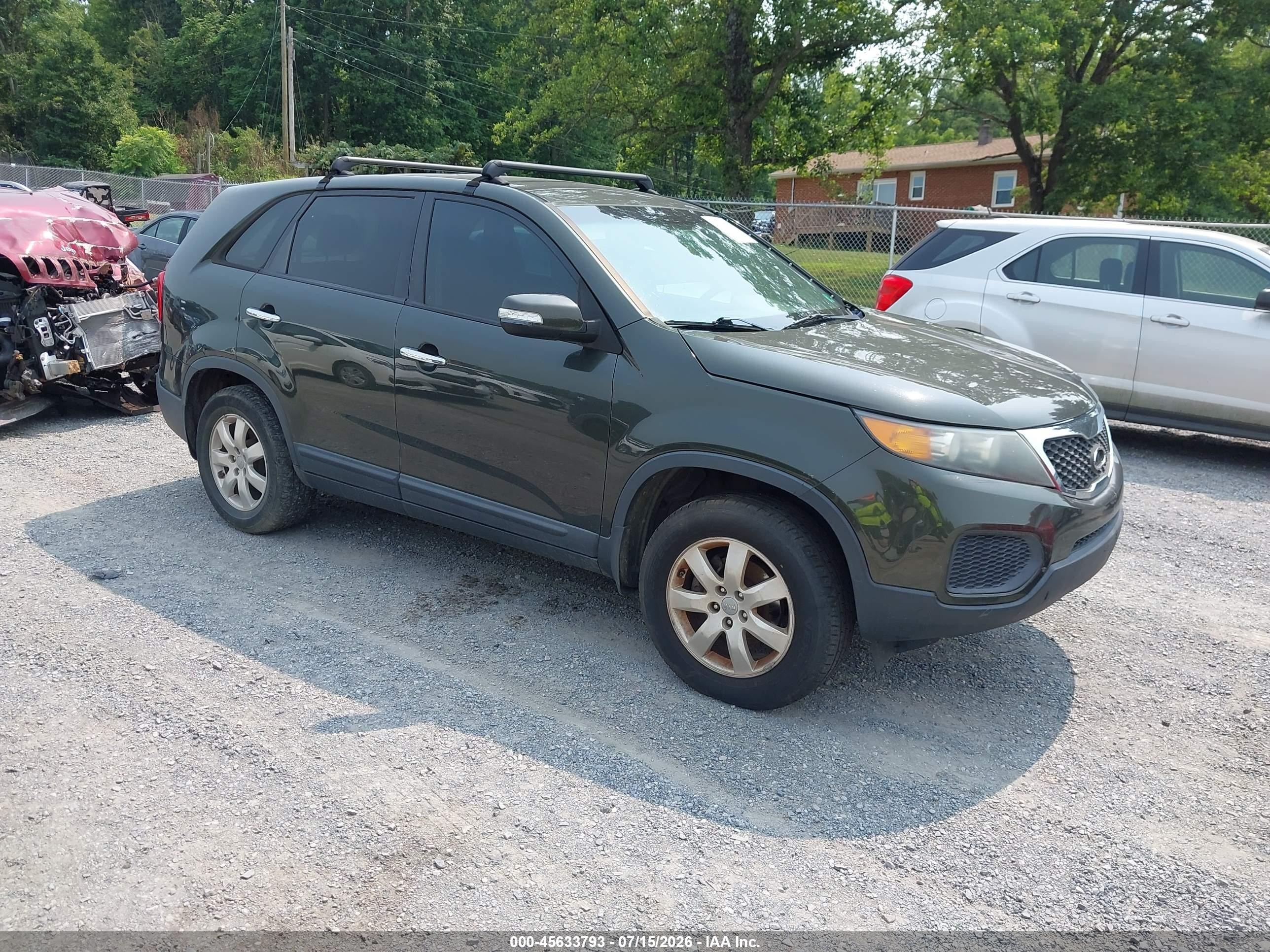 2013 Kia Sorento Lx Green vin: 5XYKT3A14DG332709