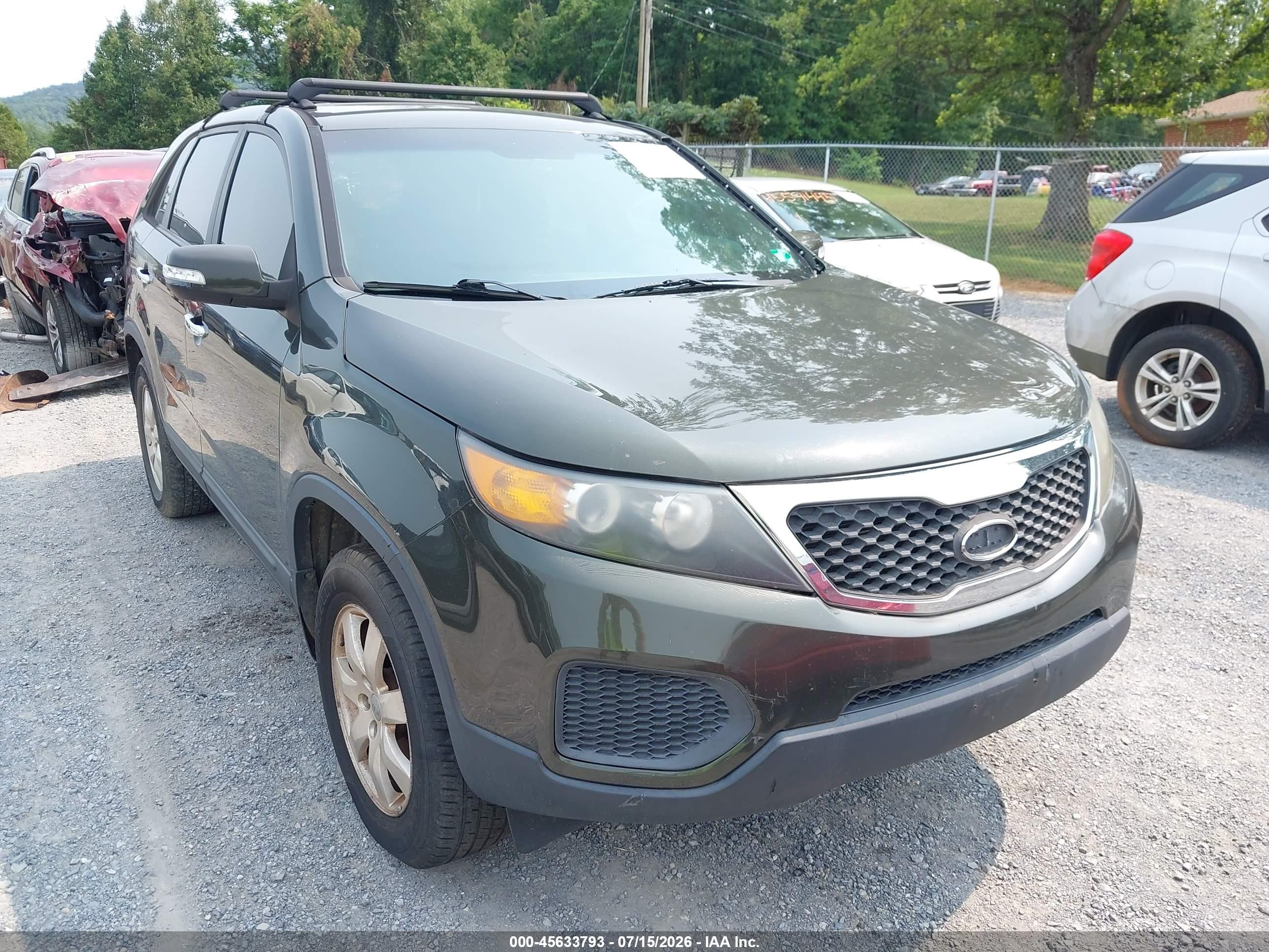 2013 Kia Sorento Lx Green vin: 5XYKT3A14DG332709