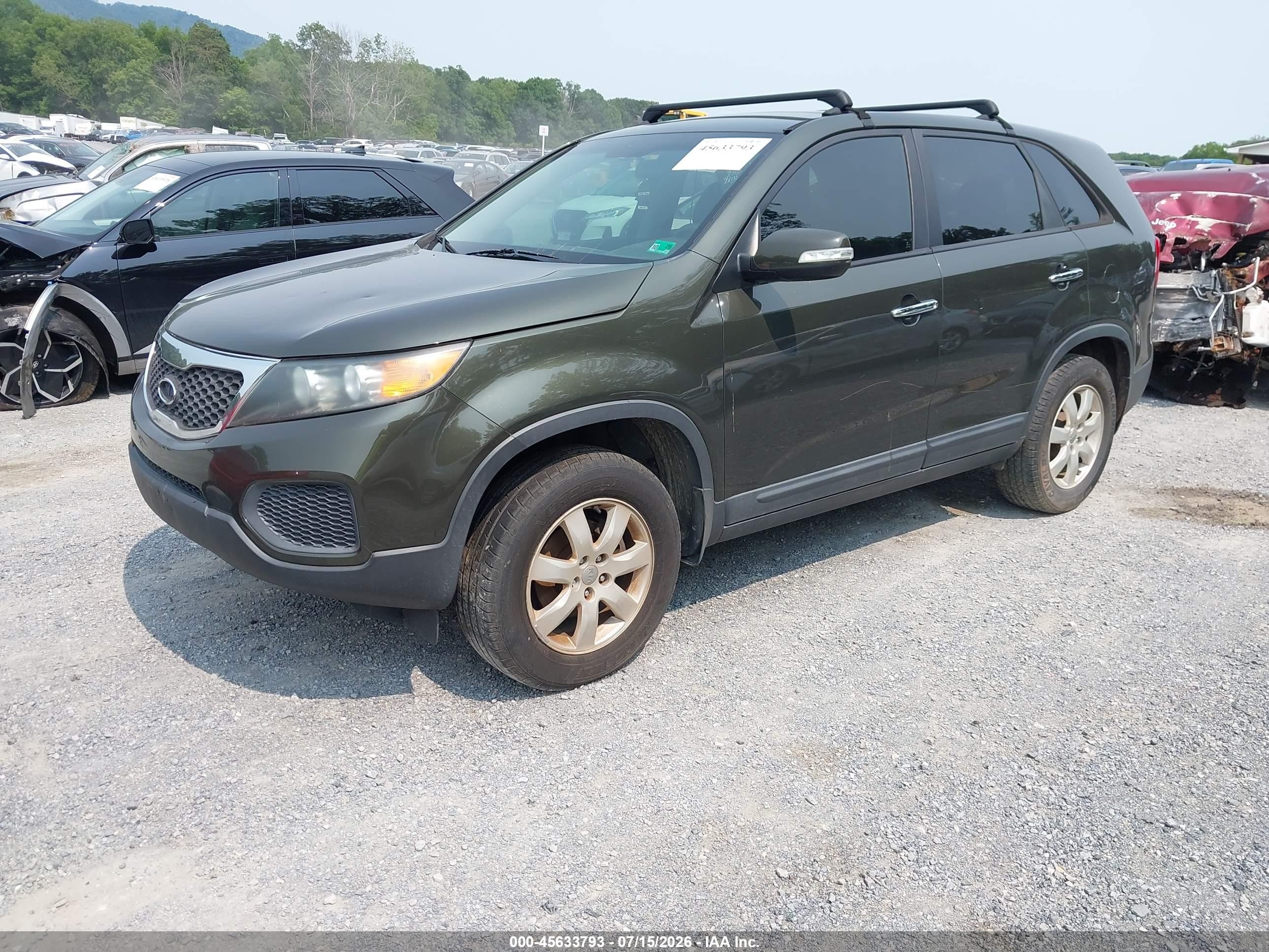 2013 Kia Sorento Lx Green vin: 5XYKT3A14DG332709