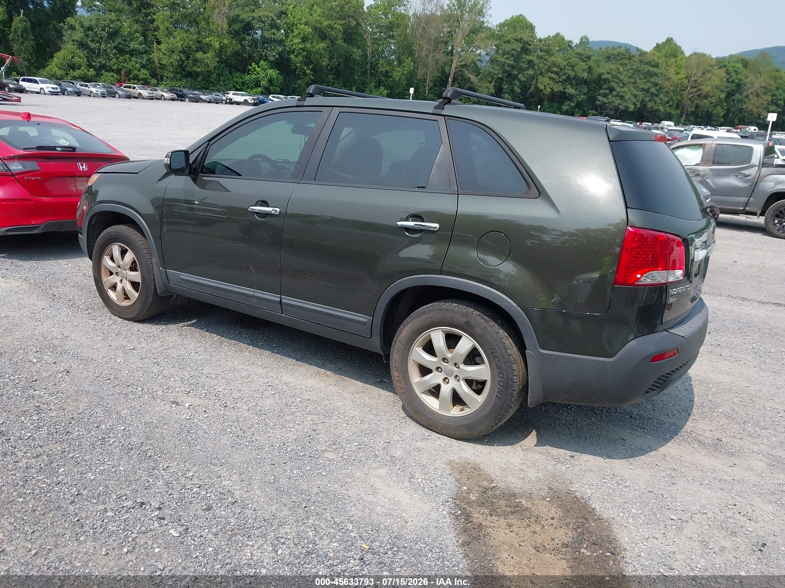 2013 Kia Sorento Lx Green vin: 5XYKT3A14DG332709